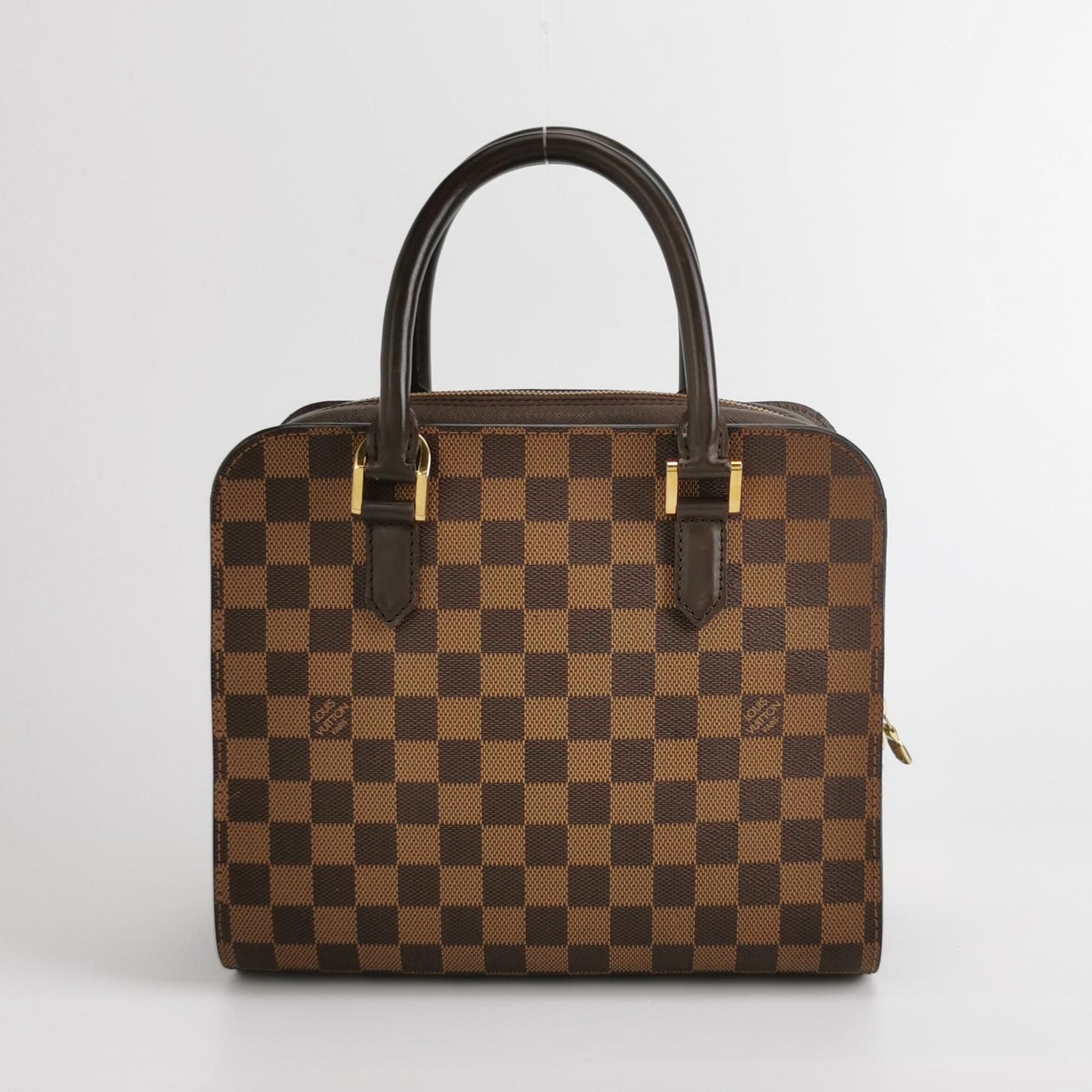 Preloved GLM-Triana Leather Checkered Two-Way Zipper Handbag 250512781189141