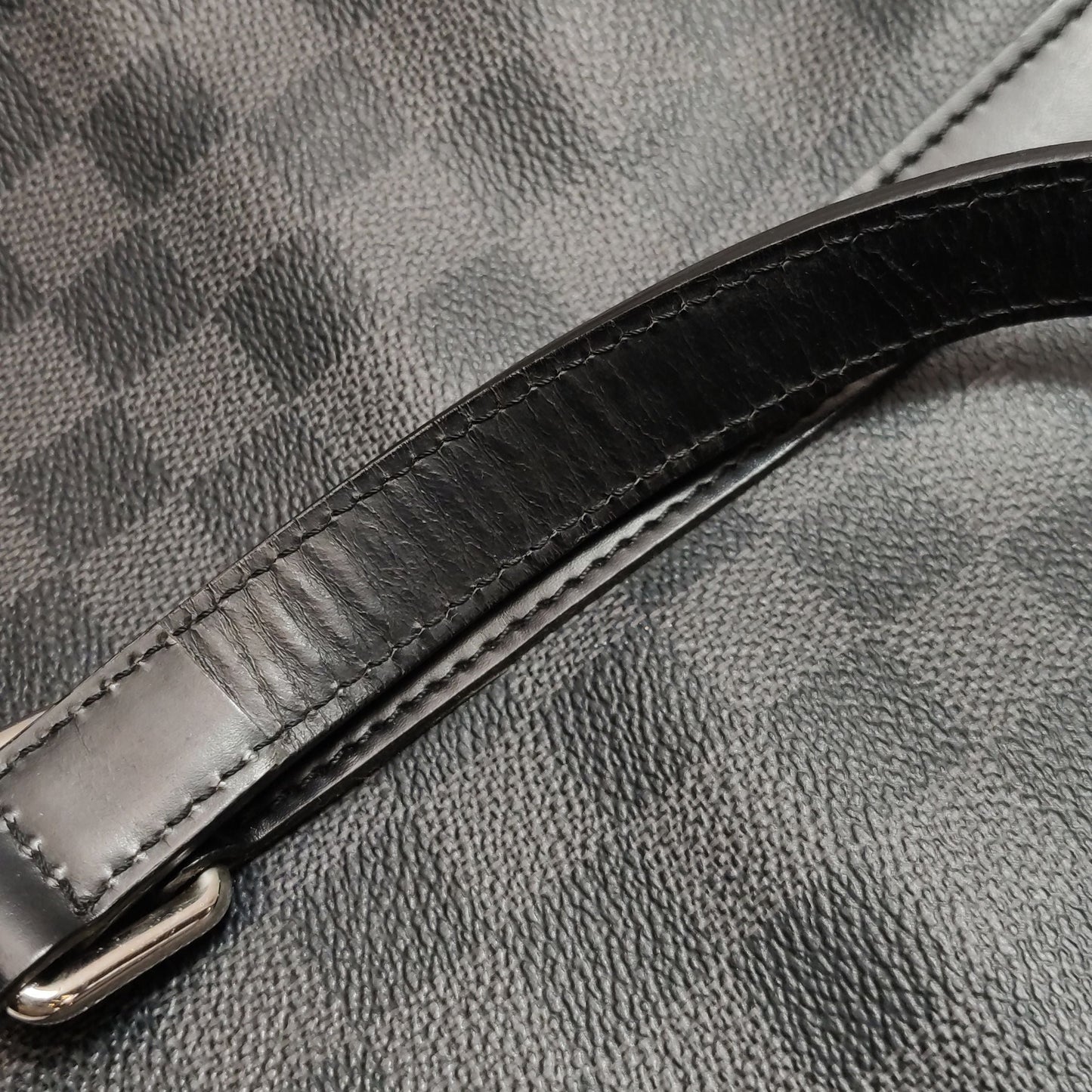 Preloved GLM-Tadao Checkered Leather Briefcase Crossbody Shoulder Bag 250511781187709