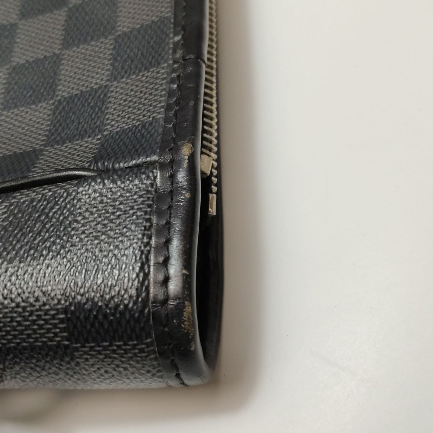 Preloved GLM-Tadao Checkered Leather Briefcase Crossbody Shoulder Bag 250511781187709