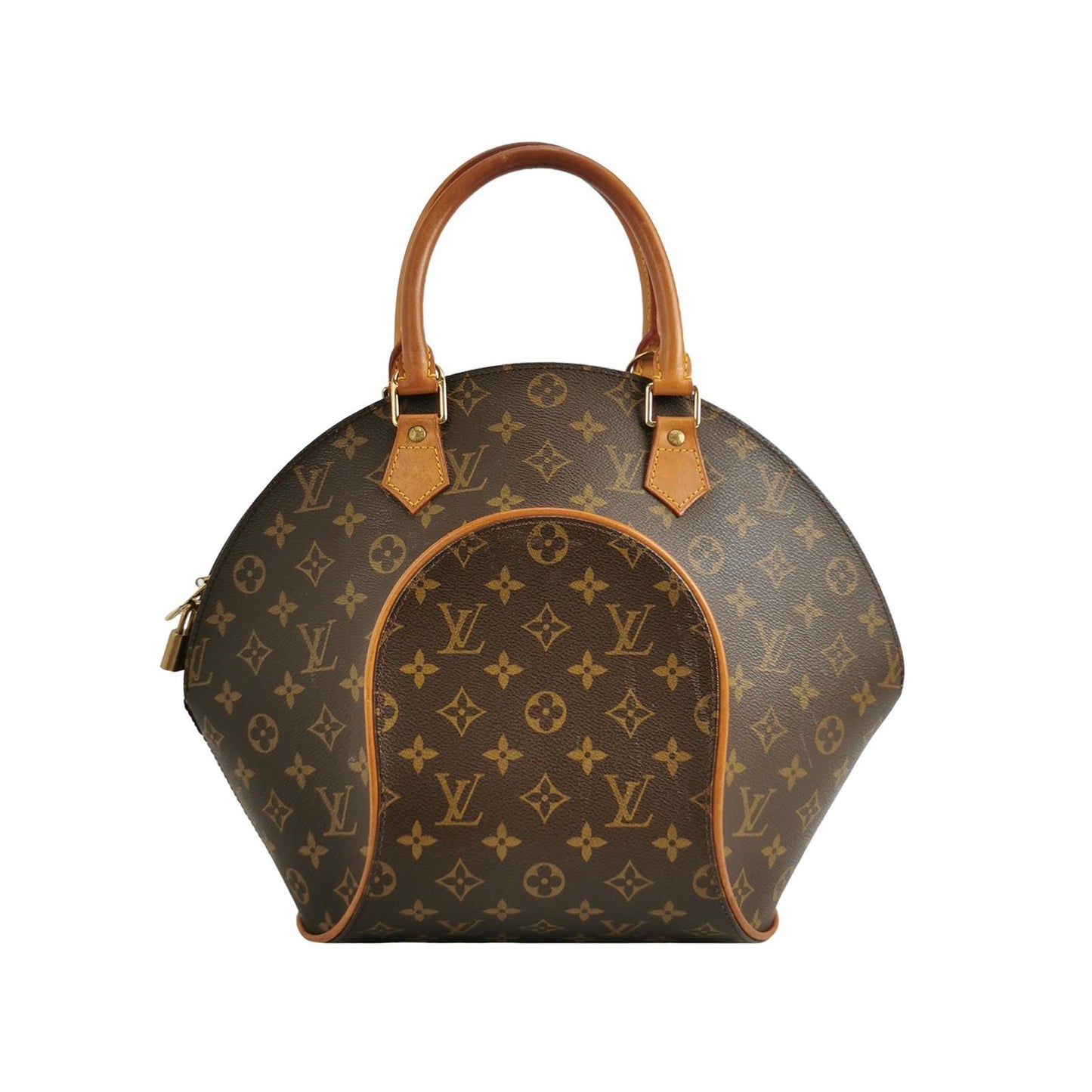 Preloved GLM-Ellipse Clam Bag Small Monogram Print Vegetable Tanned Leather  Handbag 250509781184843