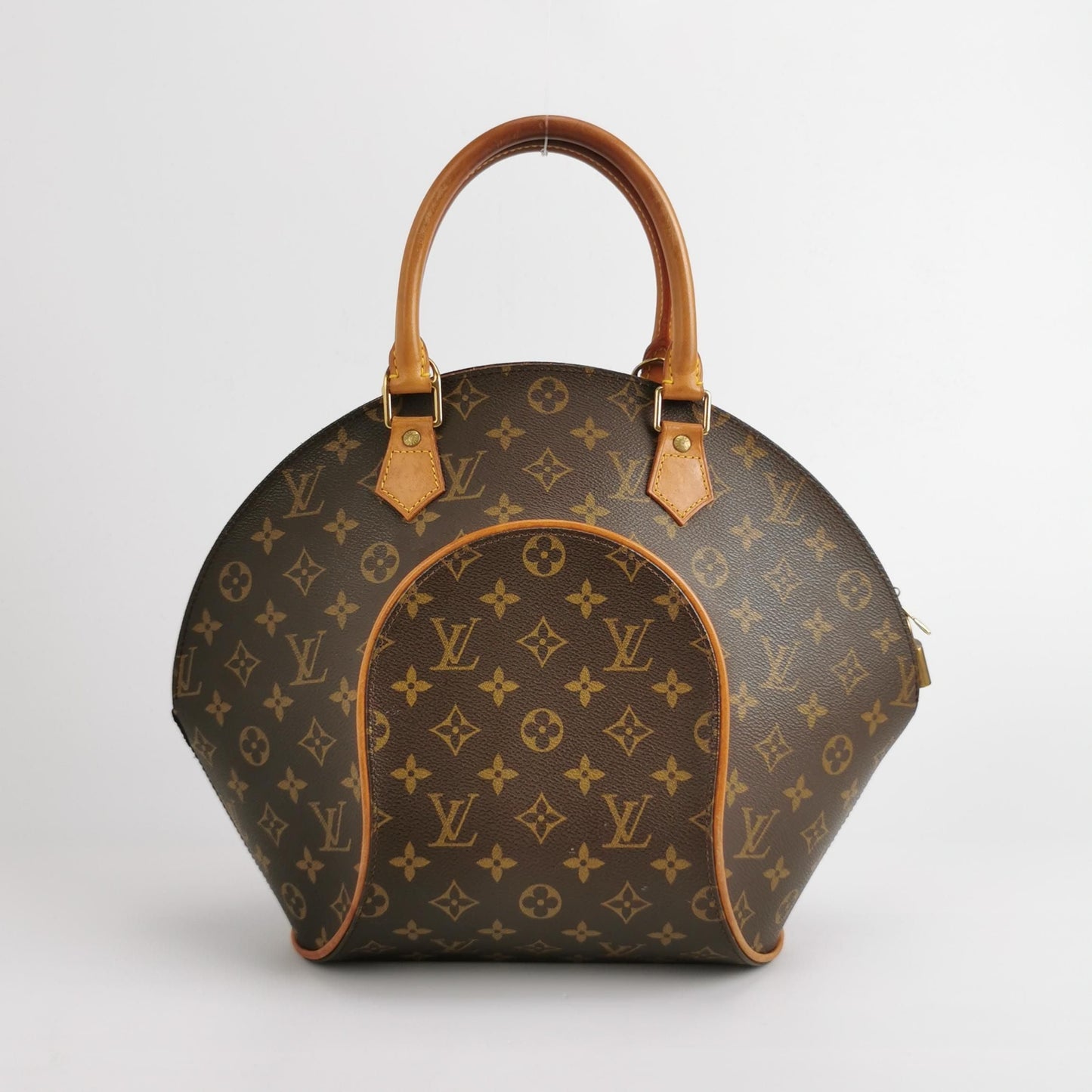 Preloved GLM-Ellipse Clam Bag Small Monogram Print Vegetable Tanned Leather  Handbag 250509781184843