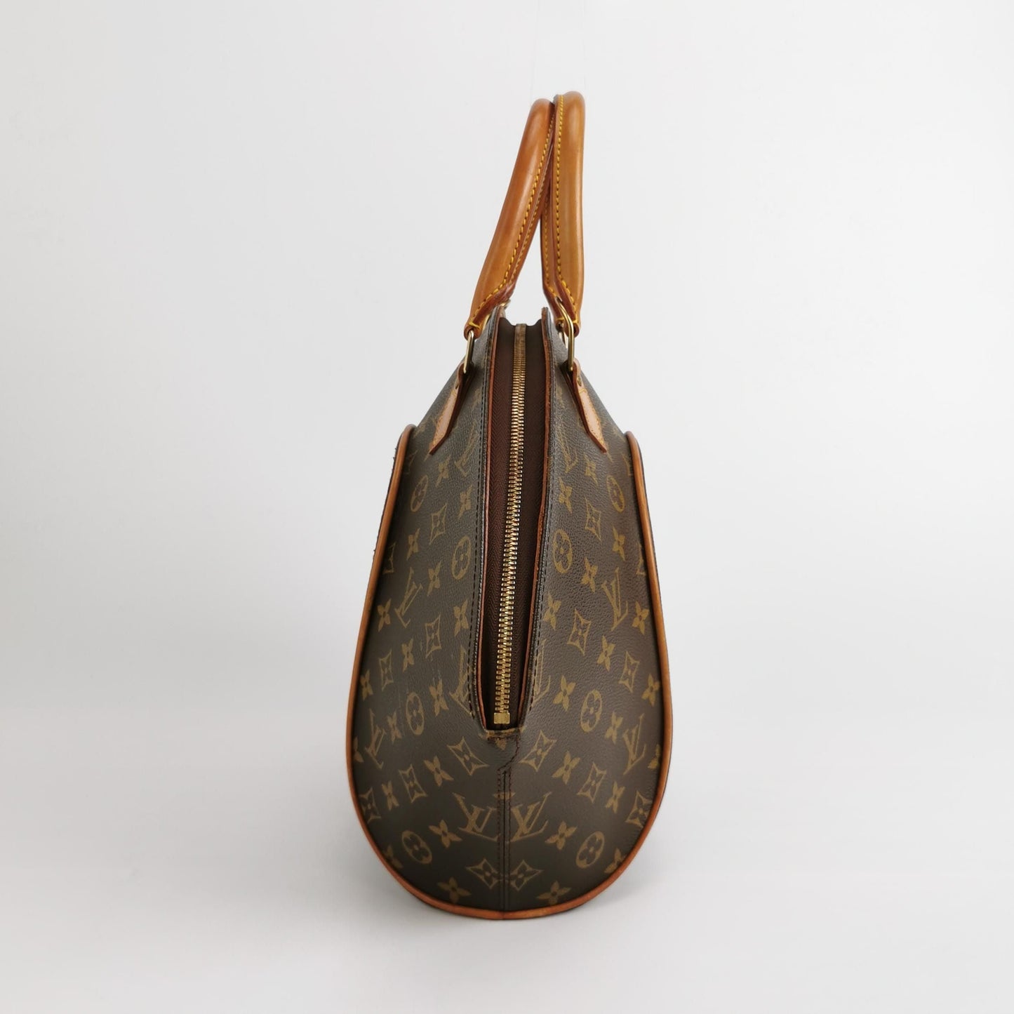 Preloved GLM-Ellipse Clam Bag Small Monogram Print Vegetable Tanned Leather  Handbag 250509781184843