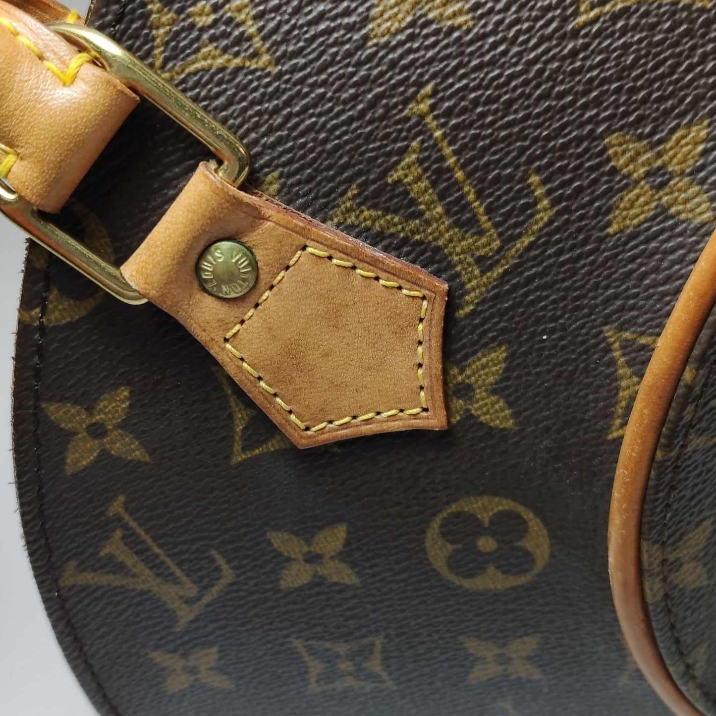 Preloved GLM-Ellipse Clam Bag Small Monogram Print Vegetable Tanned Leather  Handbag 250509781184843