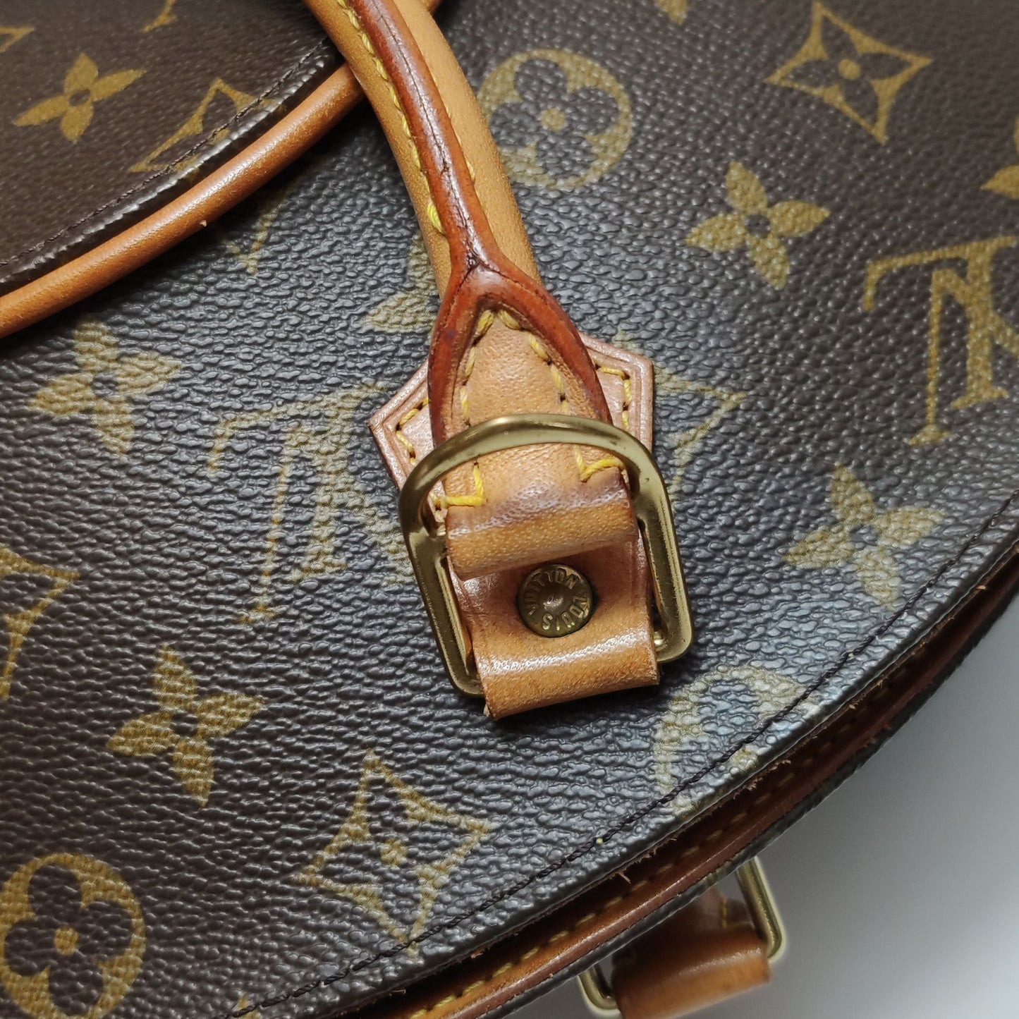 Preloved GLM-Ellipse Clam Bag Small Monogram Print Vegetable Tanned Leather  Handbag 250509781184843