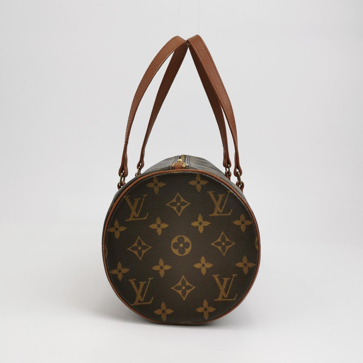Preloved GLM-Papillon Large Monogram Print Round Barrel Bag 250505781179593