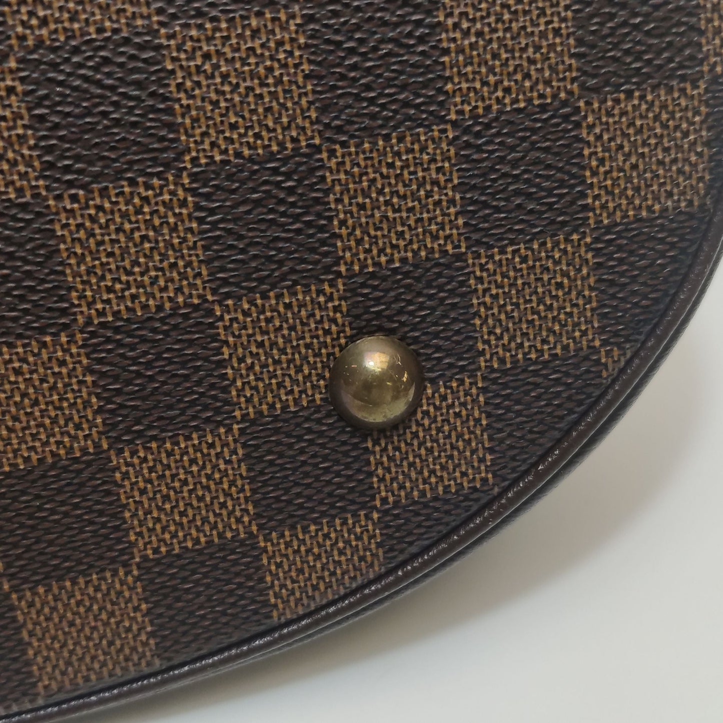 Preloved GLM-Marais Bucket Small Leather Checkerboard Adjustable Strap Shoulder Bag 250507781181440