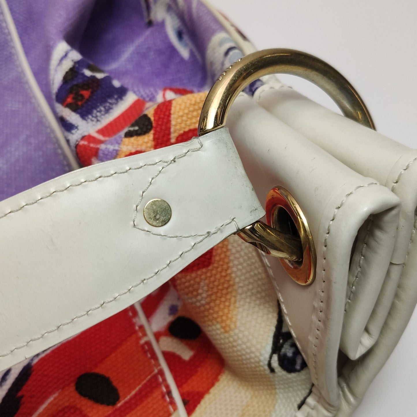 Preloved GLM-Galliera Leather and Canvas Shoulder Bag 250503781177059