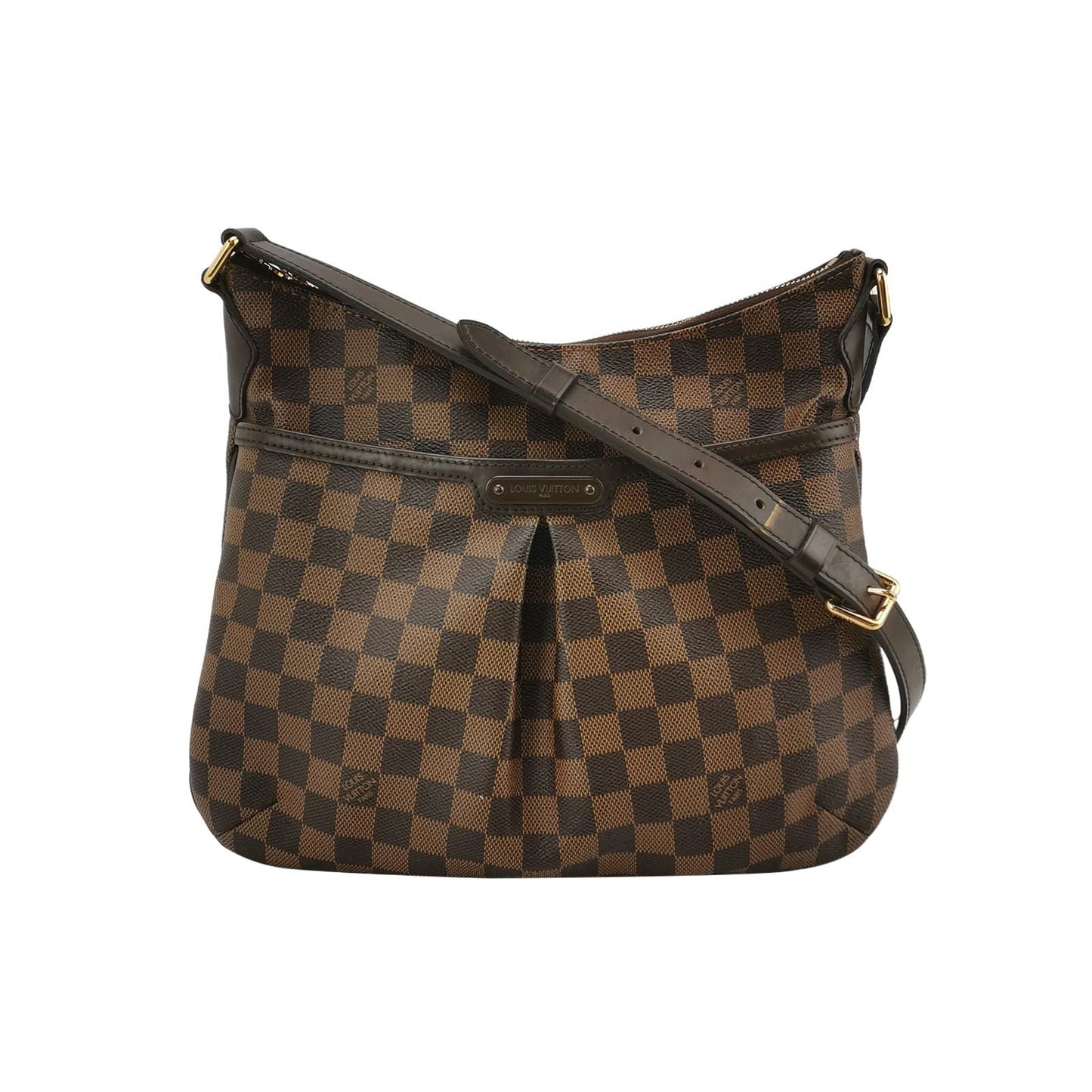 Preloved GLM-Bloomsbury Leather Checkered Pleated Crossbody Shoulder Bag 250501781174452