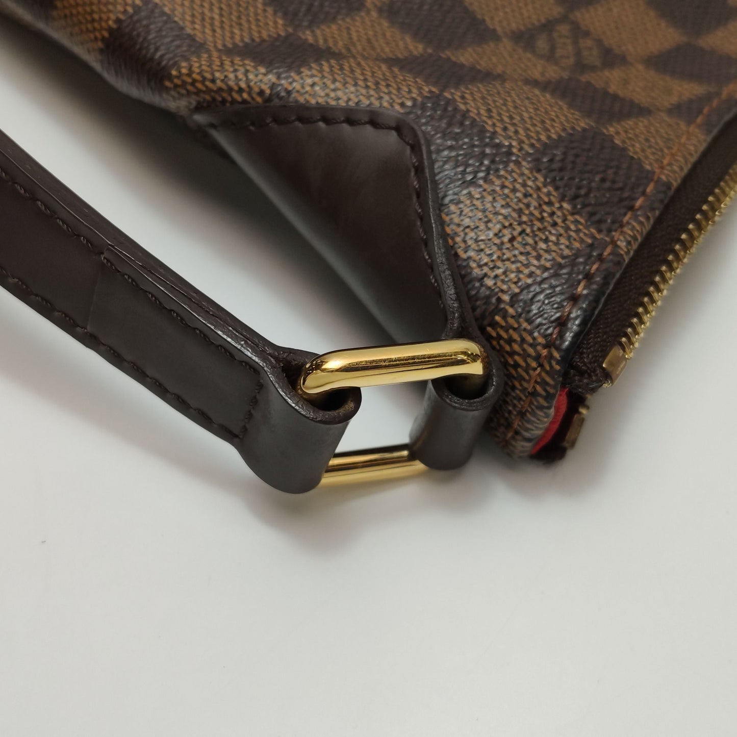 Preloved GLM-Bloomsbury Leather Checkered Pleated Crossbody Shoulder Bag 250501781174452