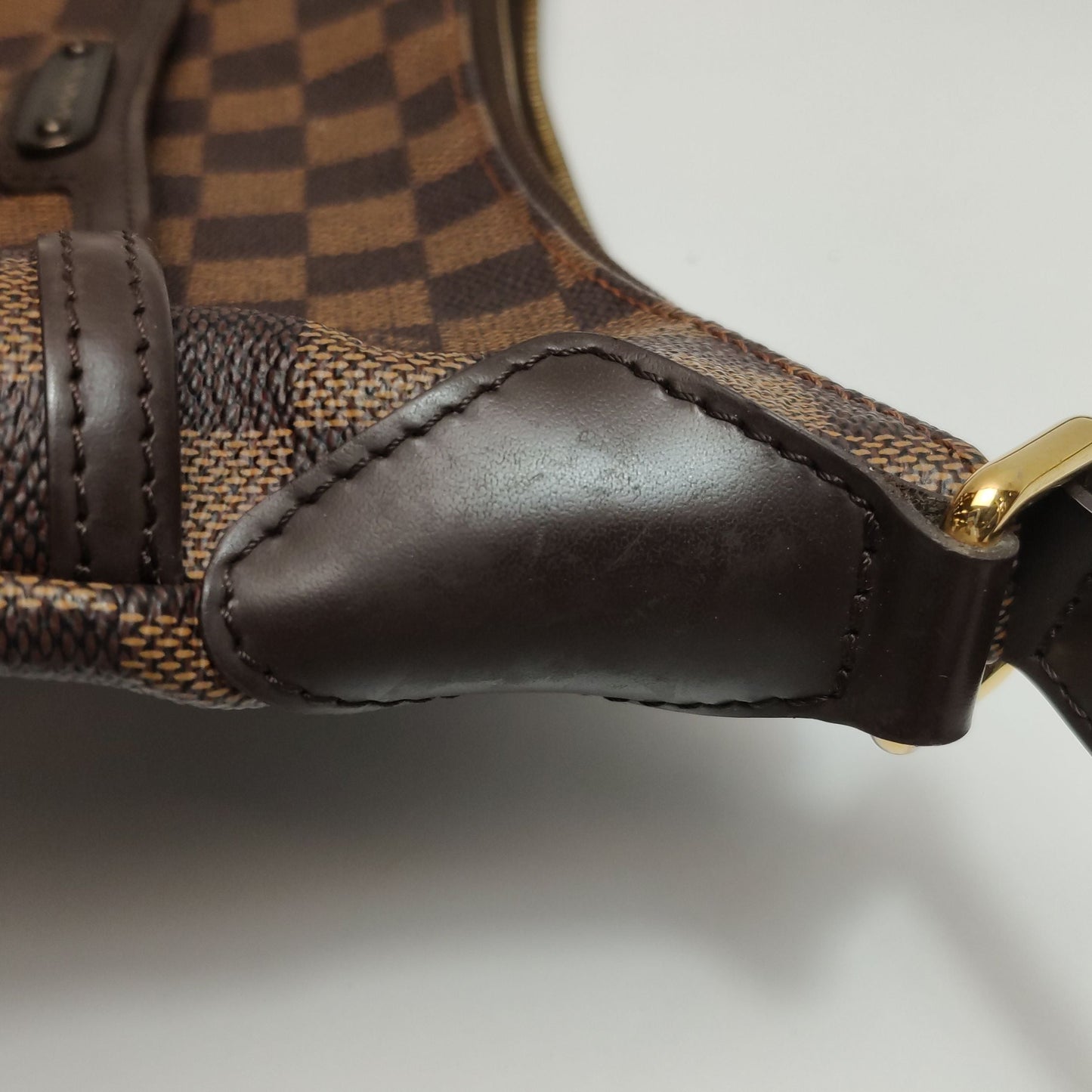 Preloved GLM-Bloomsbury Leather Checkered Pleated Crossbody Shoulder Bag 250501781174452