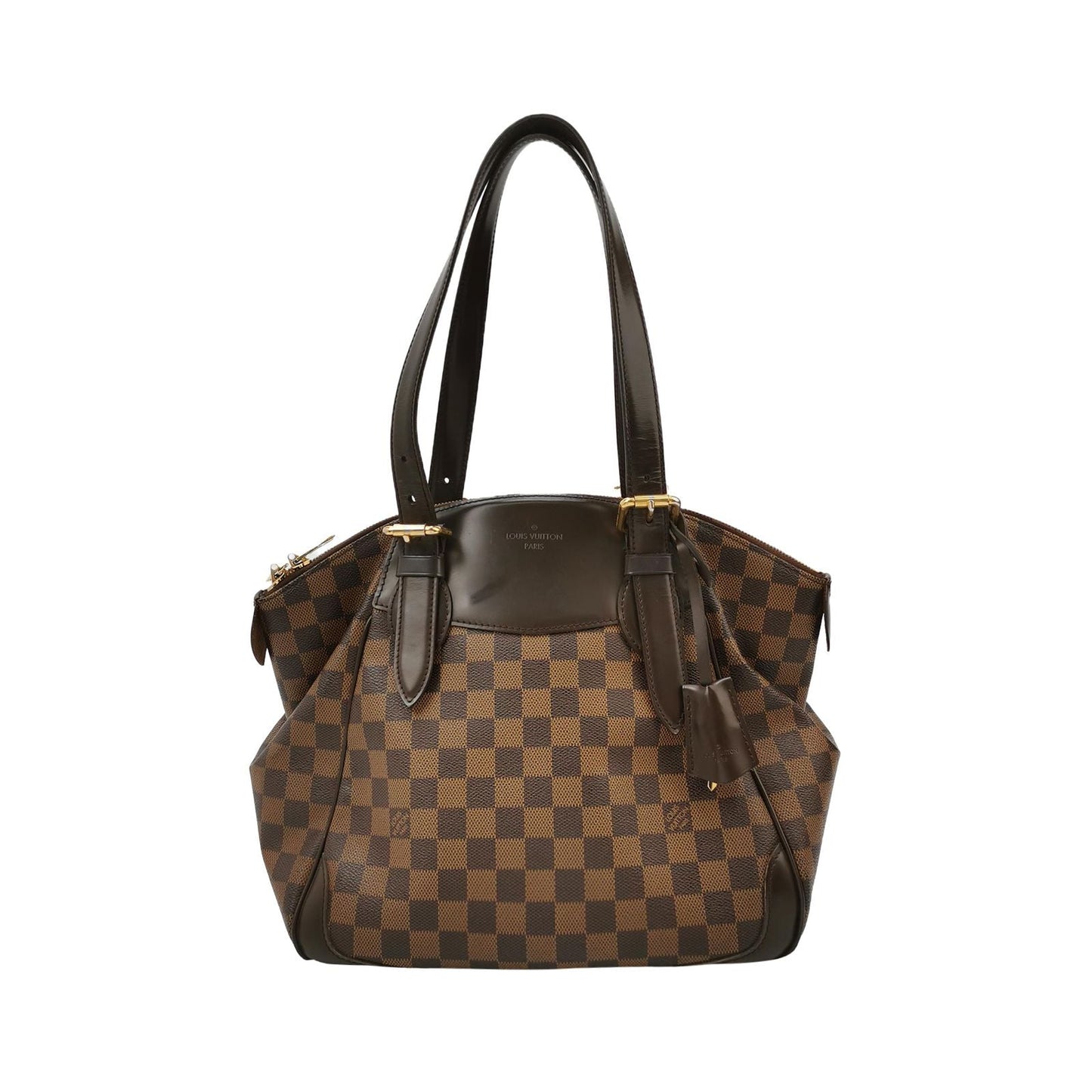 Preloved GLM-Verona Medium Checkered Logo Embellished Tote Shoulder Bag 250430781173327