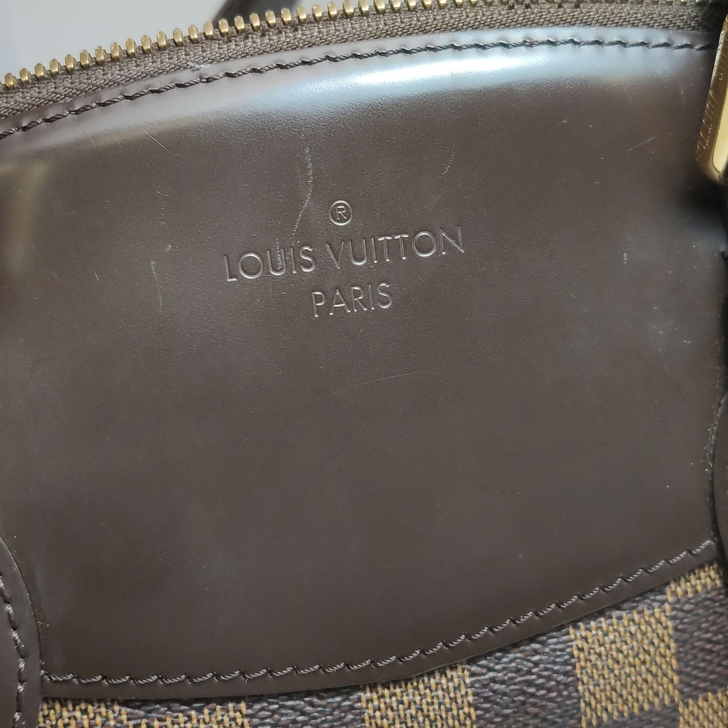 Preloved GLM-Verona Medium Checkered Logo Embellished Tote Shoulder Bag 250430781173327