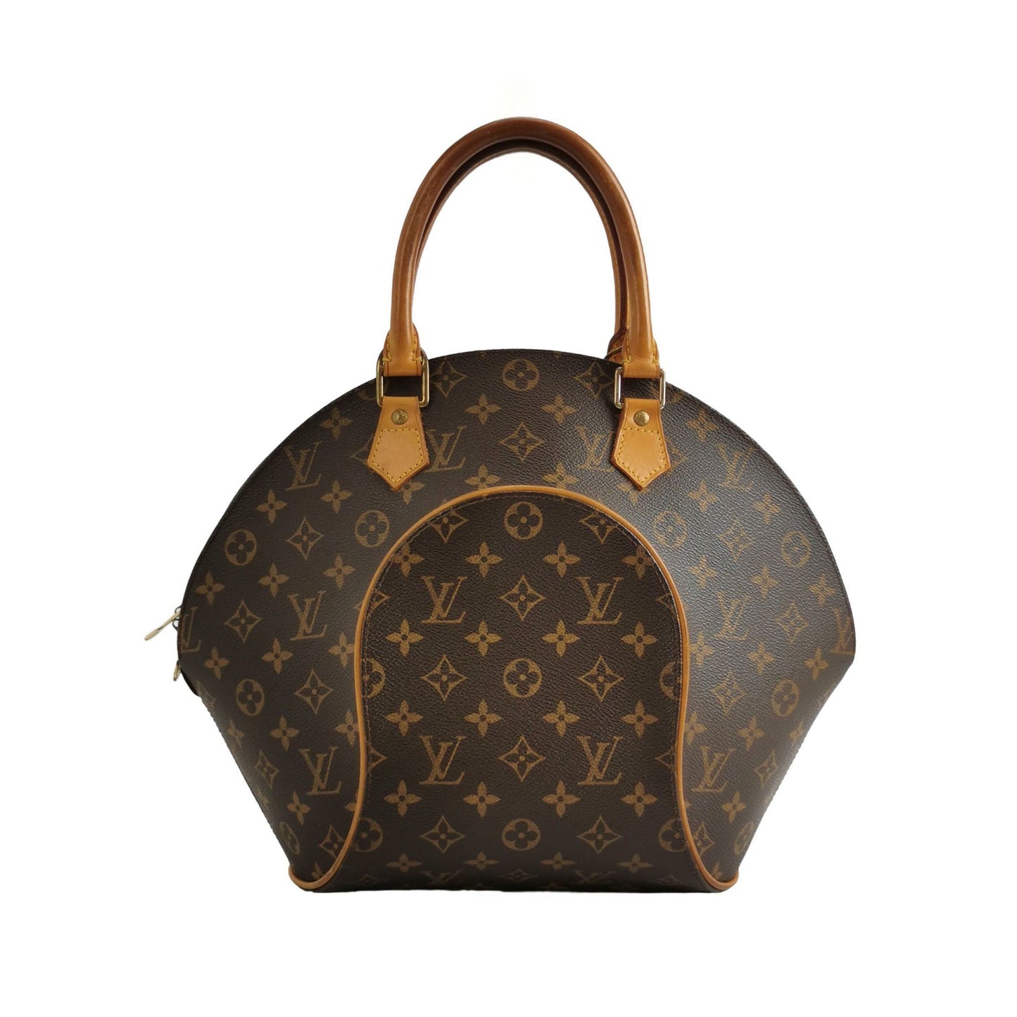 Preloved GLM-Ellipse Clam Bag Small Monogram Print Rolled Edge Handbag 250430781172265