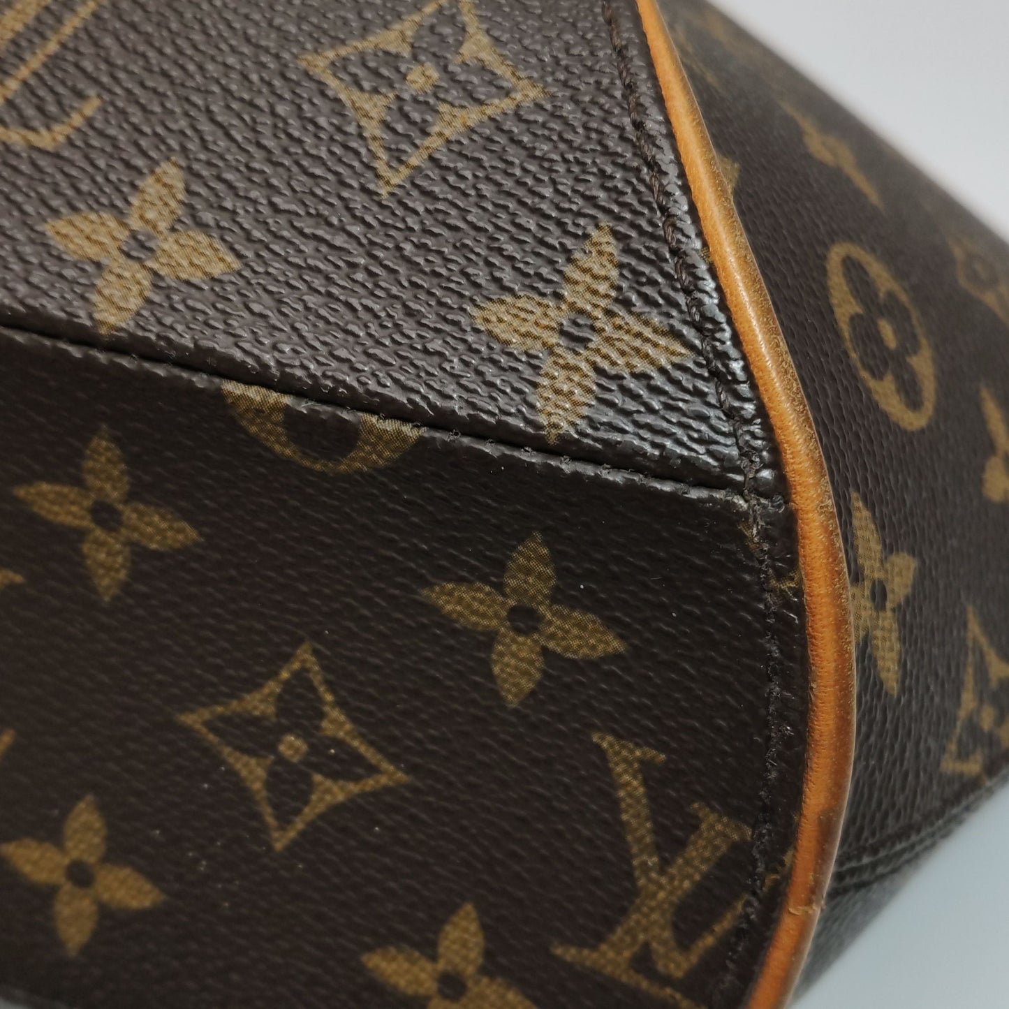 Preloved GLM-Ellipse Clam Bag Small Monogram Print Rolled Edge Handbag 250430781172265