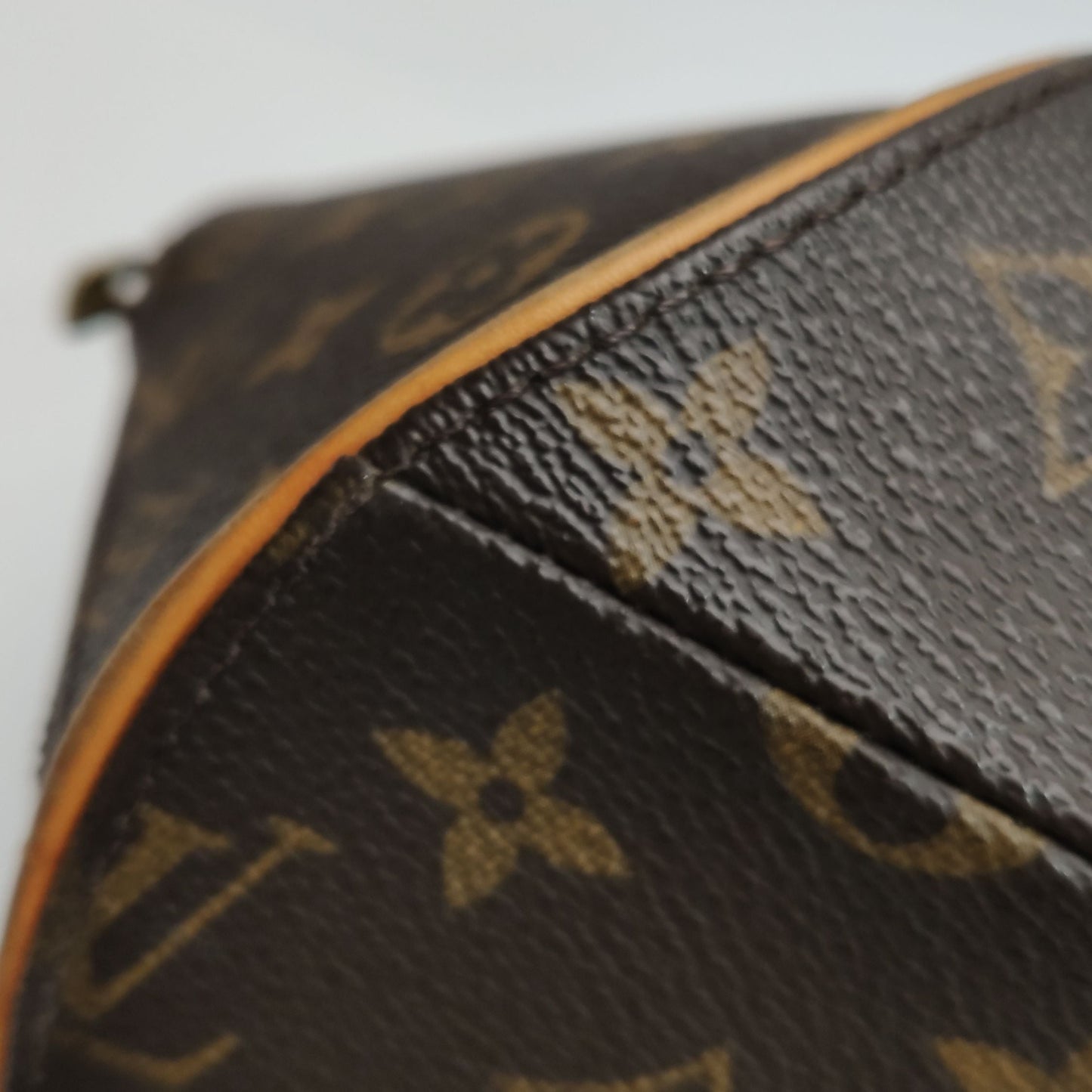 Preloved GLM-Ellipse Clam Bag Small Monogram Print Rolled Edge Handbag 250430781172265