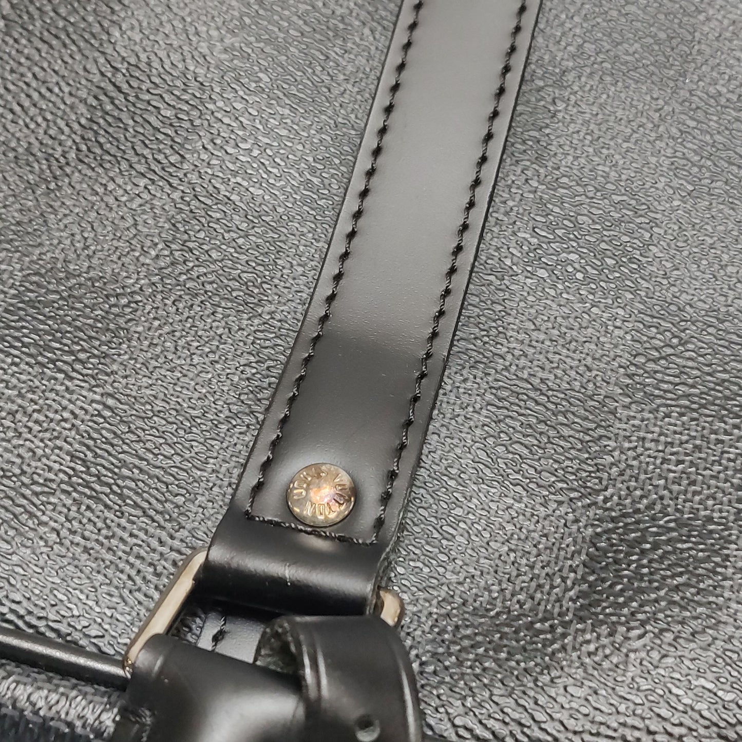 Preloved GLM-Porte-Documents Voyage Leather Checkerboard Zipper Briefcase Handbag 250430781172518
