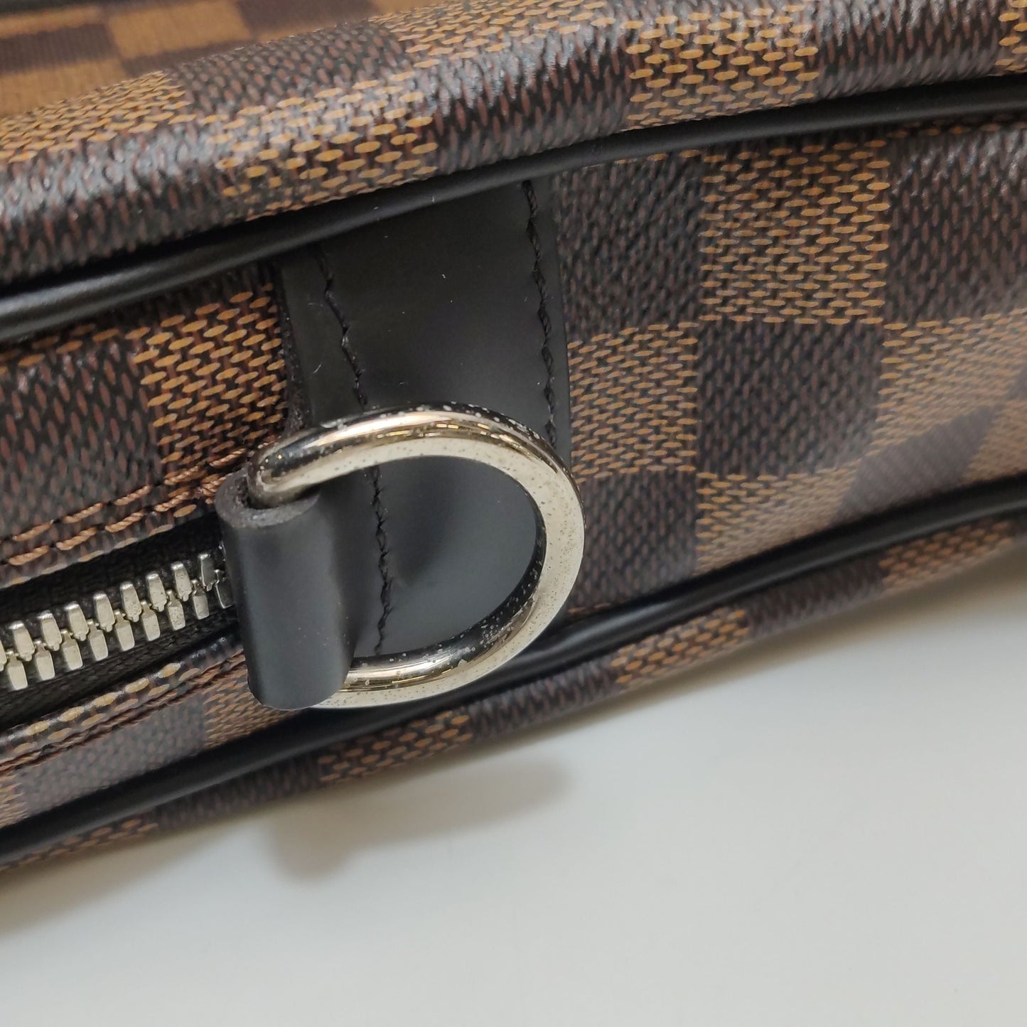 Preloved GLM-Porte-Documents Voyage Leather Checkerboard Handbag 250429781170860