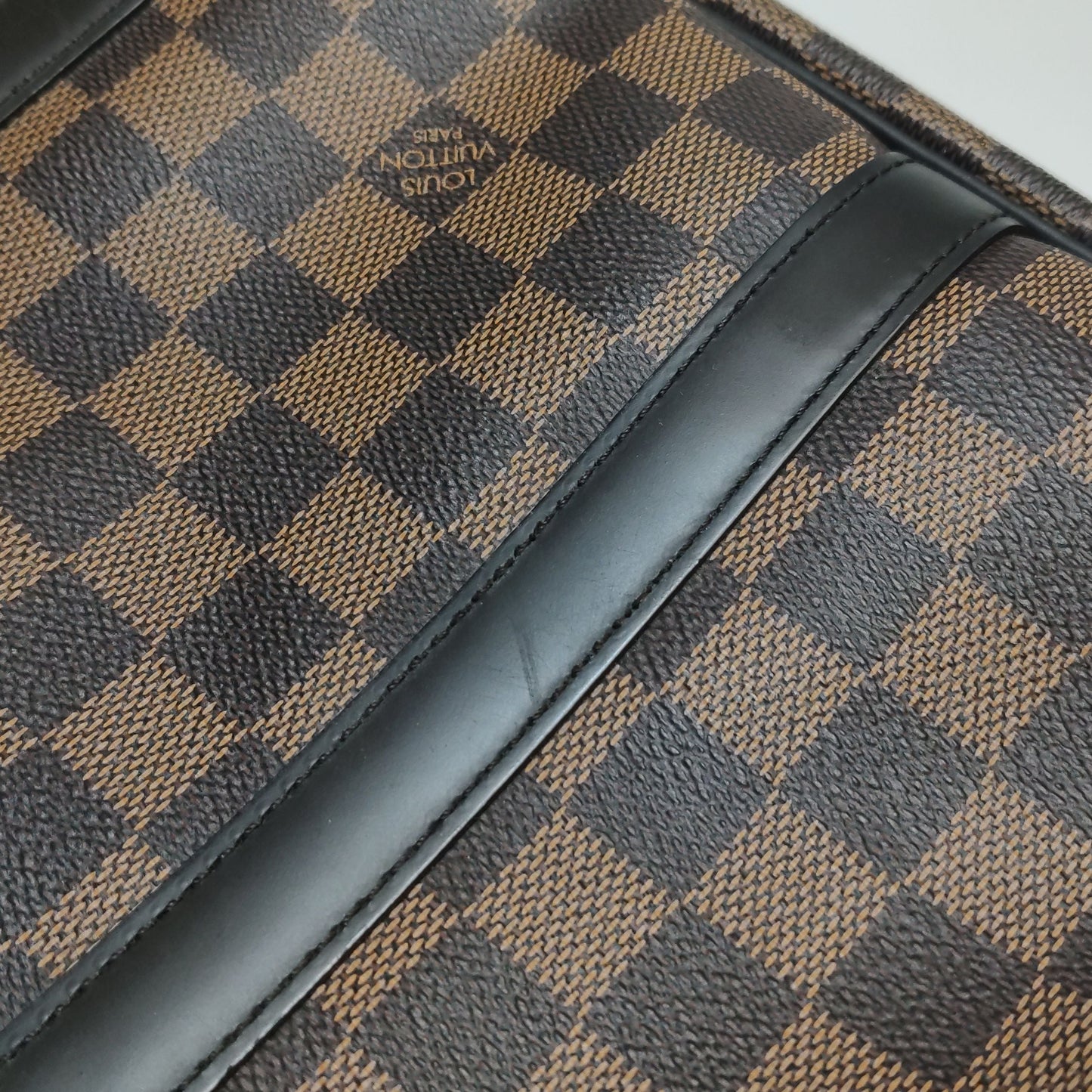 Preloved GLM-Porte-Documents Voyage Leather Checkerboard Handbag 250429781170860