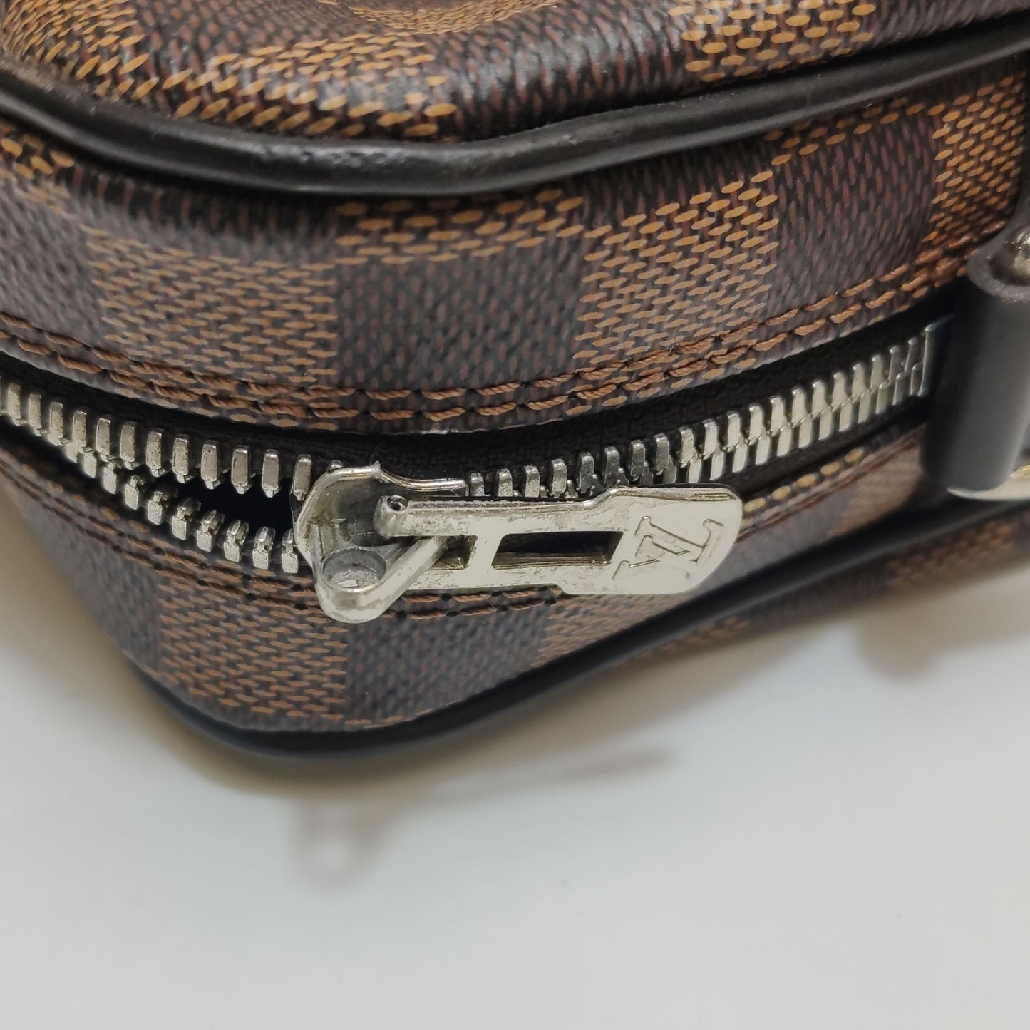 Preloved GLM-Porte-Documents Voyage Leather Checkerboard Handbag 250429781170860