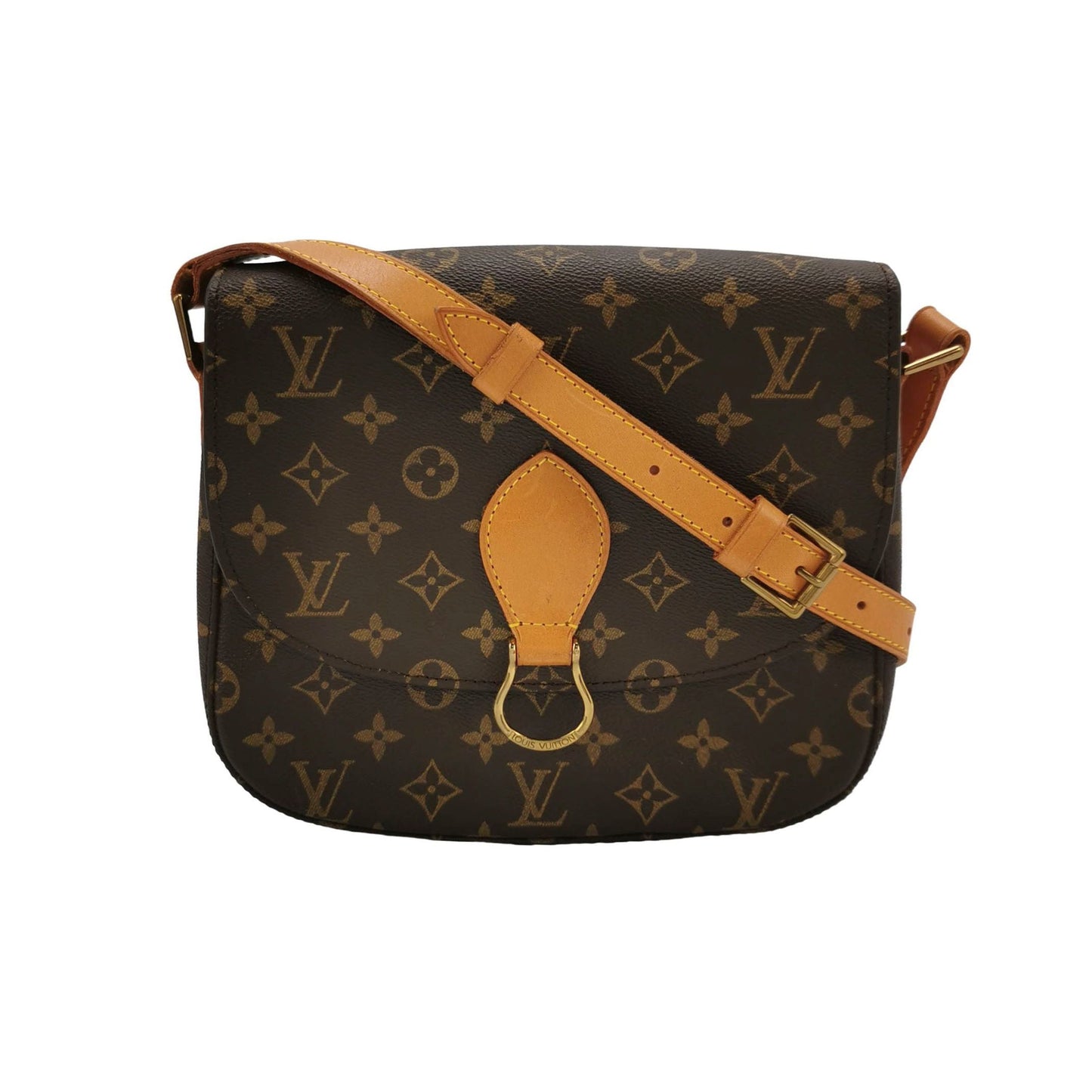 Preloved GLM-Saint Cloud Large Monogram Print Shield Buckle Shoulder Bag 250430781173348