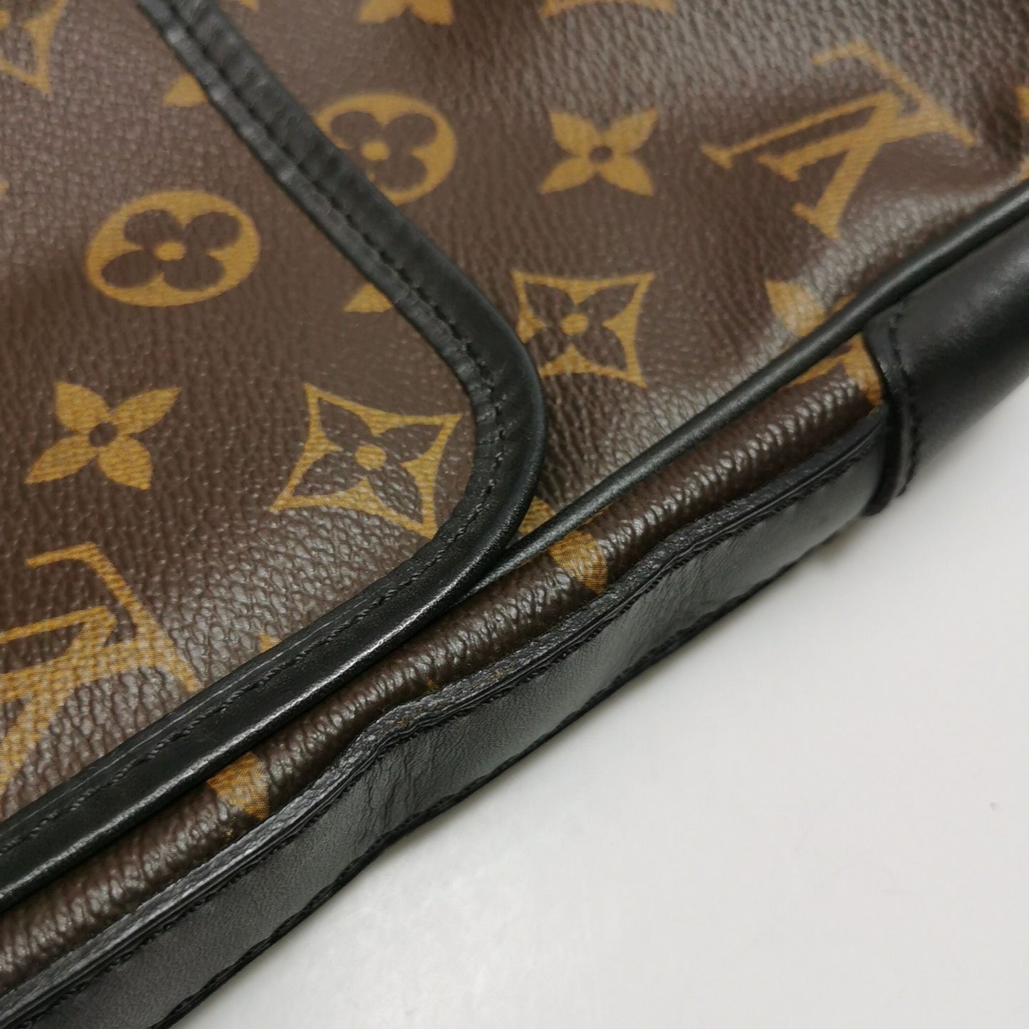 Preloved GLM-Macassar Leather Monogram Flap Shoulder Bag Crossbody Bag 250430781172828