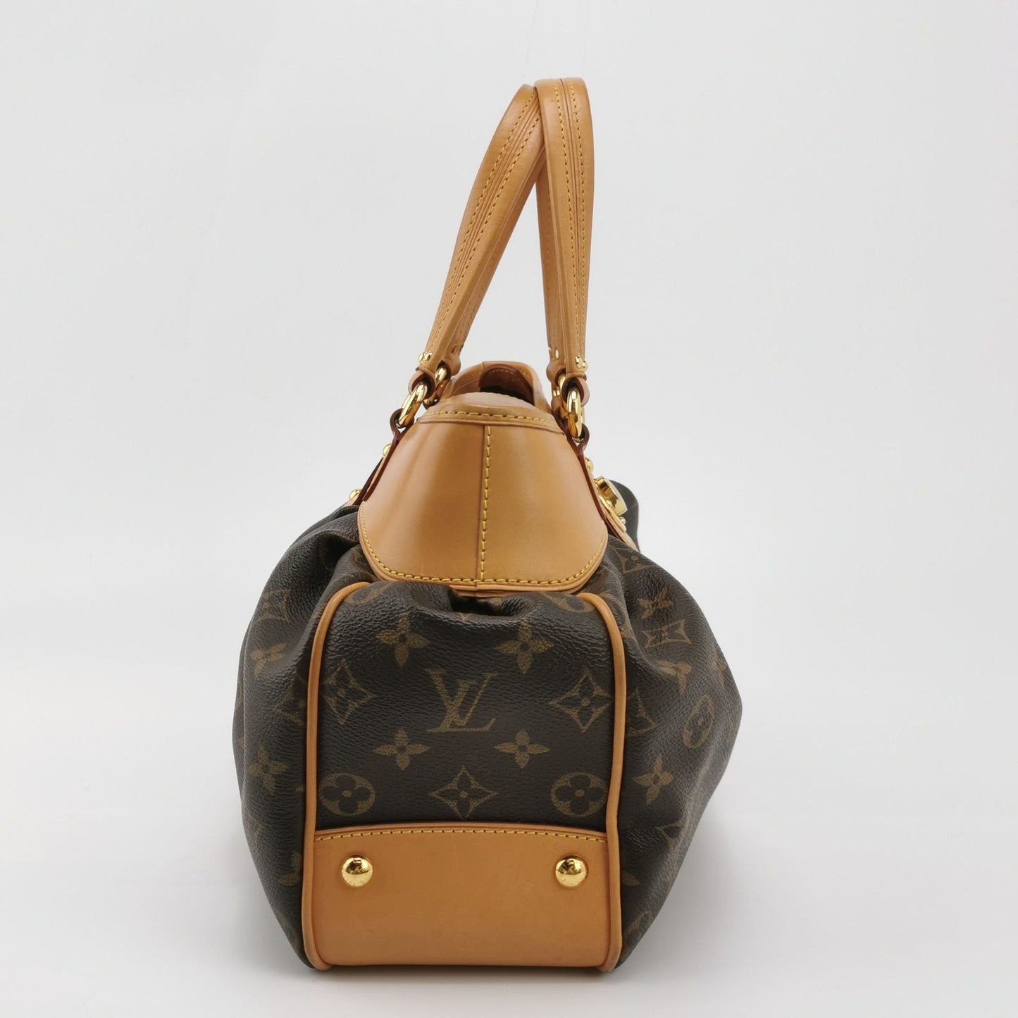 Preloved GLM-Boetie Monogram Print Pleated Satchel Handbag 250429781170841