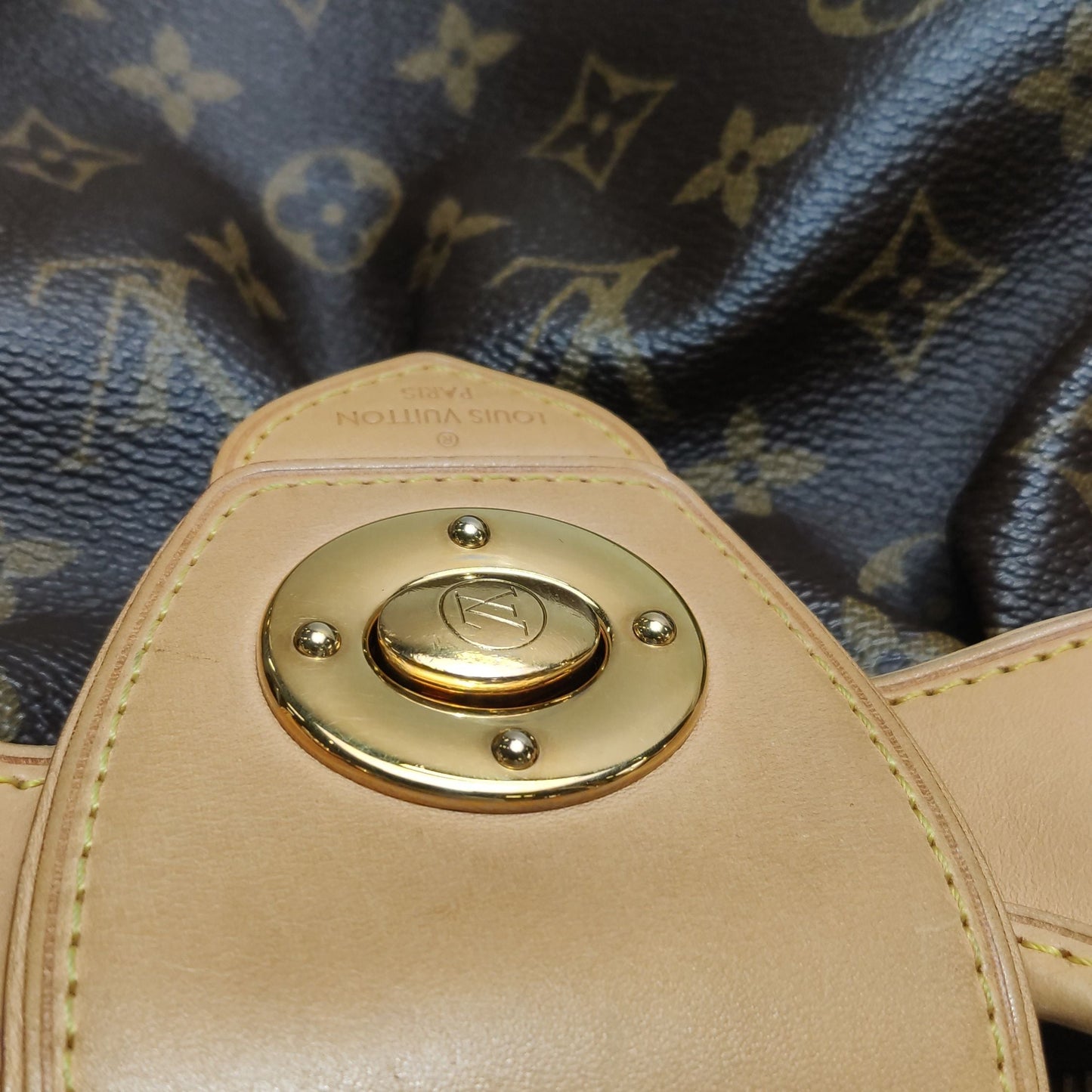 Preloved GLM-Boetie Monogram Print Pleated Satchel Handbag 250429781170841