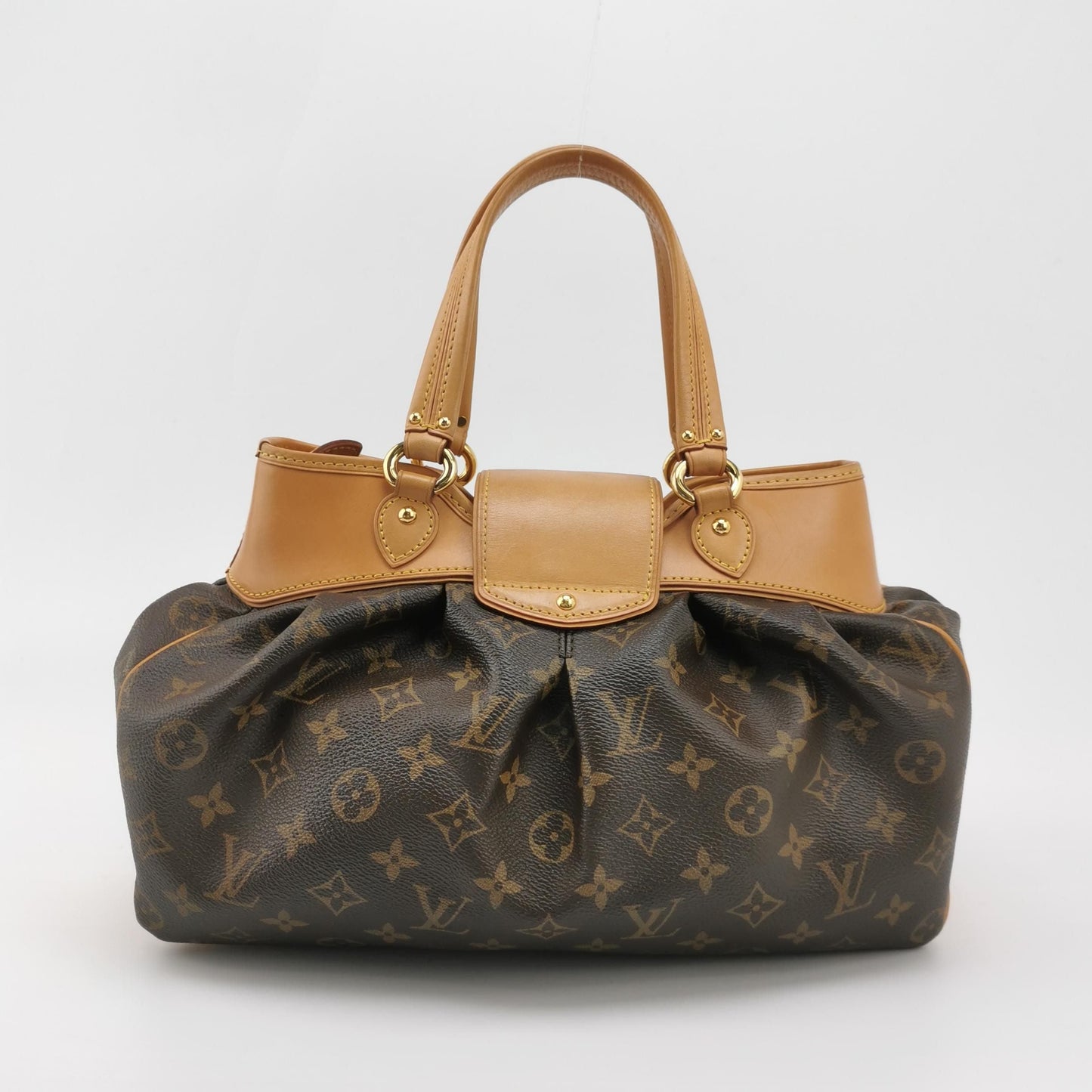 Preloved GLM-Boetie Monogram Print Pleated Satchel Handbag 250429781170841