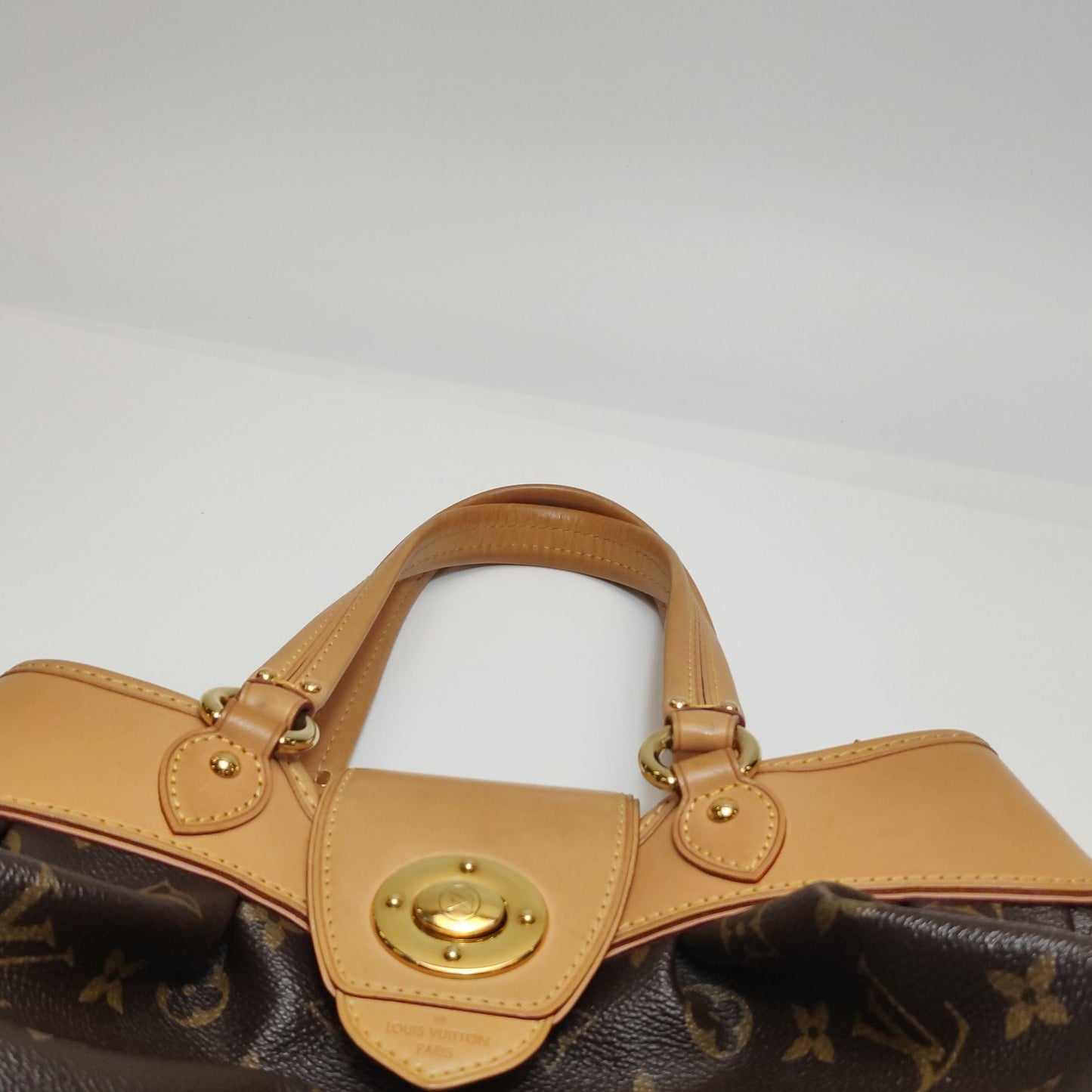 Preloved GLM-Boetie Monogram Print Pleated Satchel Handbag 250429781170841
