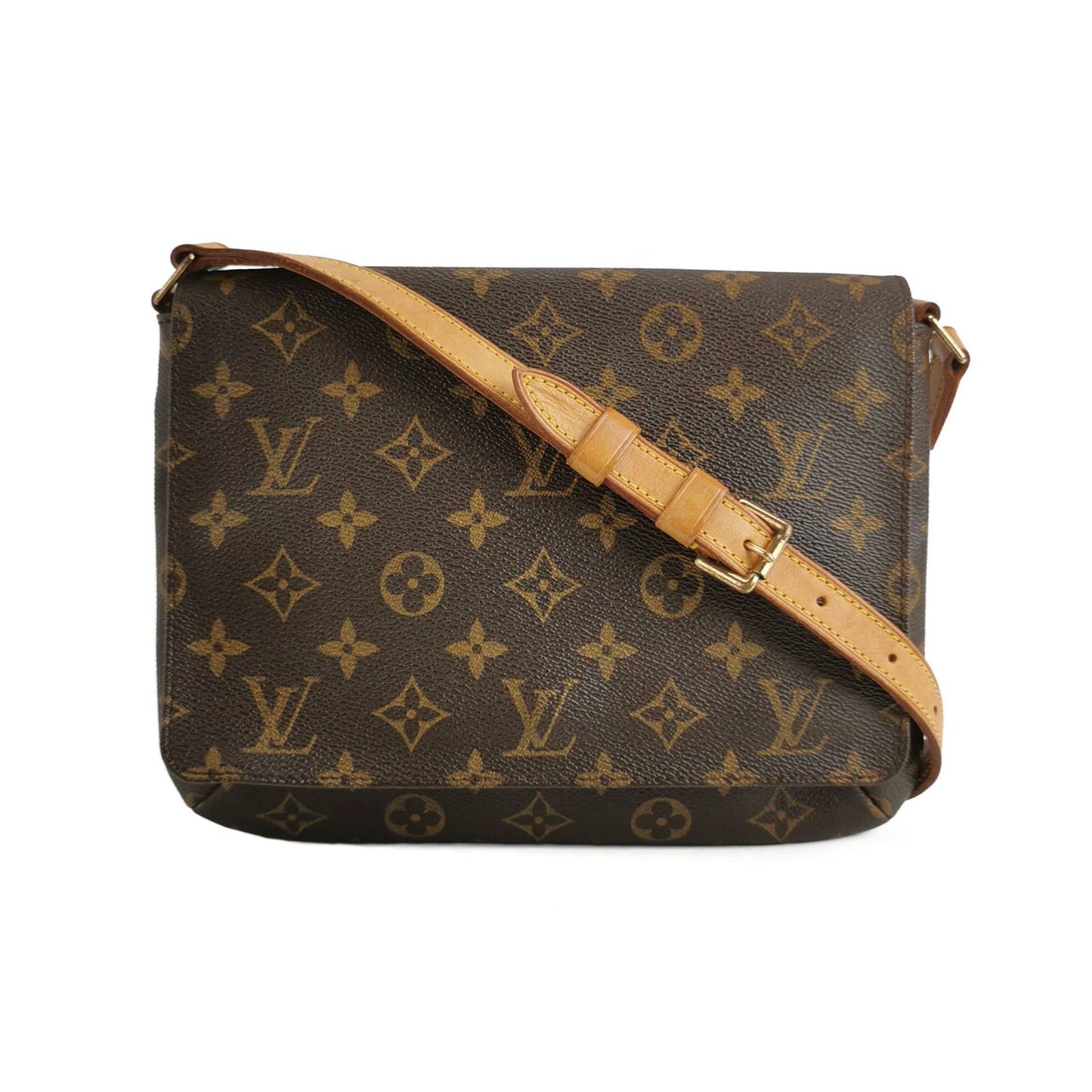 Preloved GLM-Musette Bag Monogram Print Flap Shoulder Bag 250429781170534