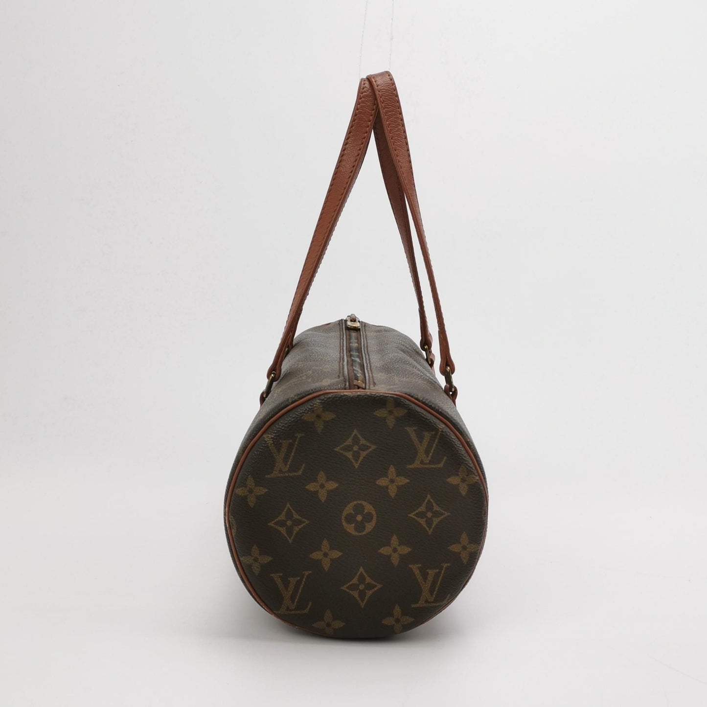 Preloved GLM-Papillon Large Lambskin Monogram Print  Cylinder Handbag 250429781170530