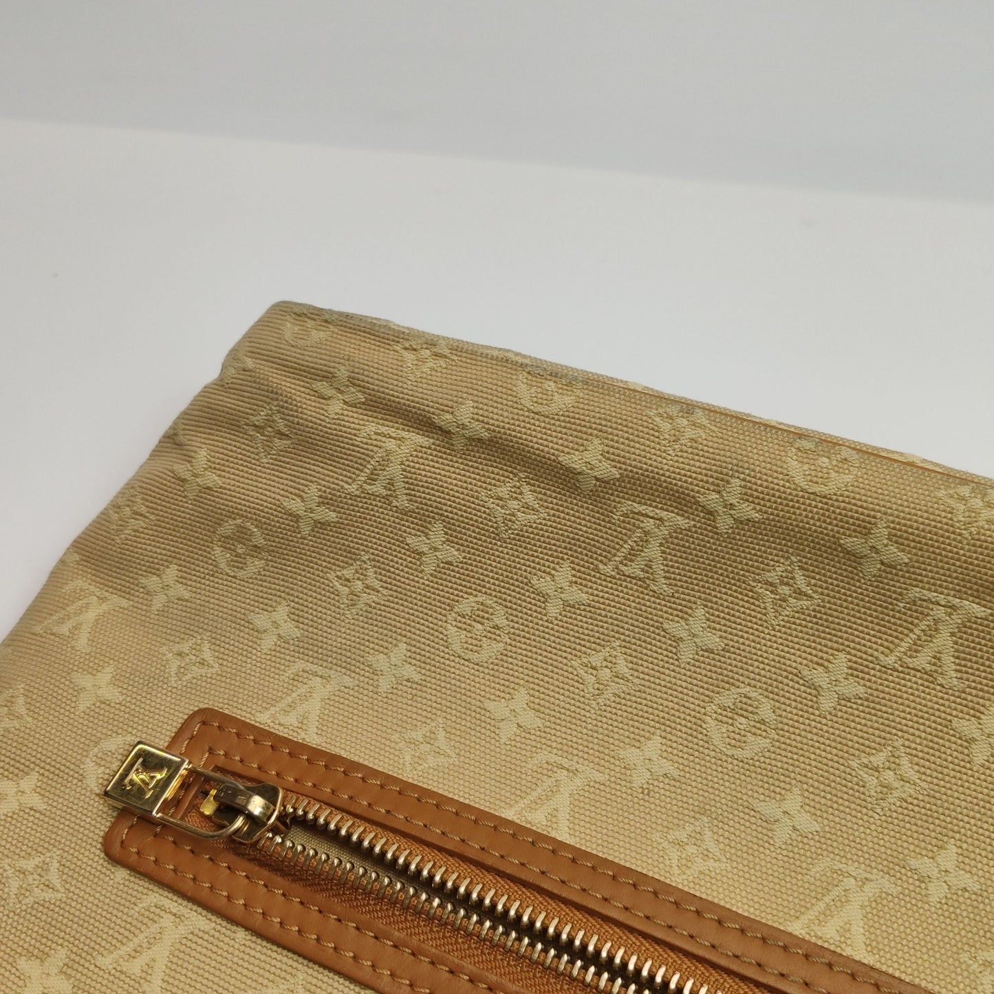 Preloved GLM-Lucille Leather Canvas Monogram Zip Tote Handbag 250428781170091