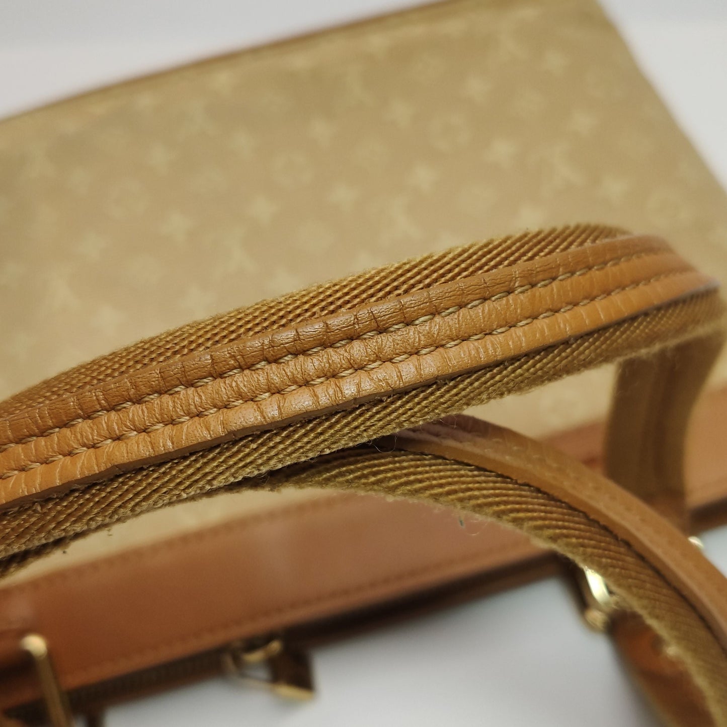 Preloved GLM-Lucille Leather Canvas Monogram Zip Tote Handbag 250428781170091