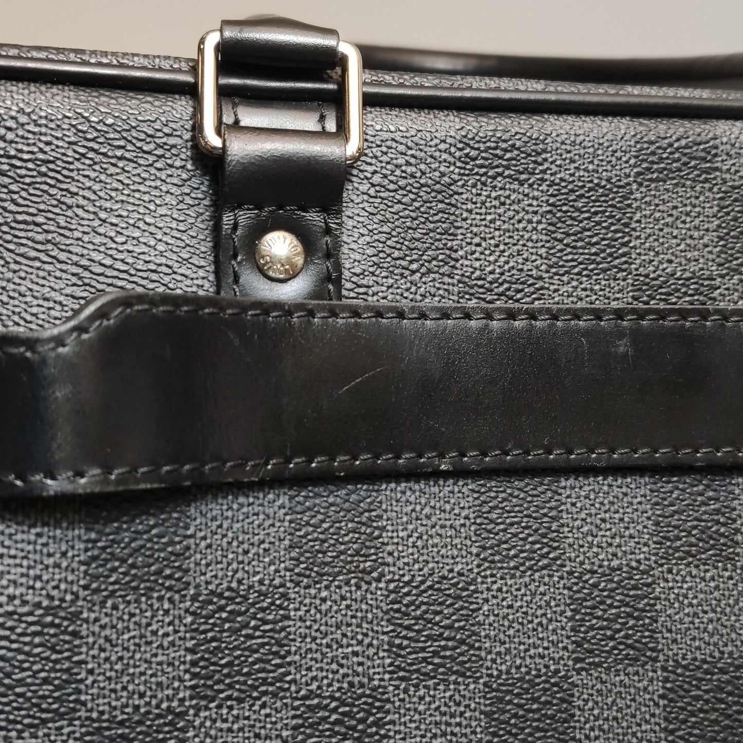 Preloved GLM-Porte-Documents Voyage Leather Checkerboard Handbag 250426781166001