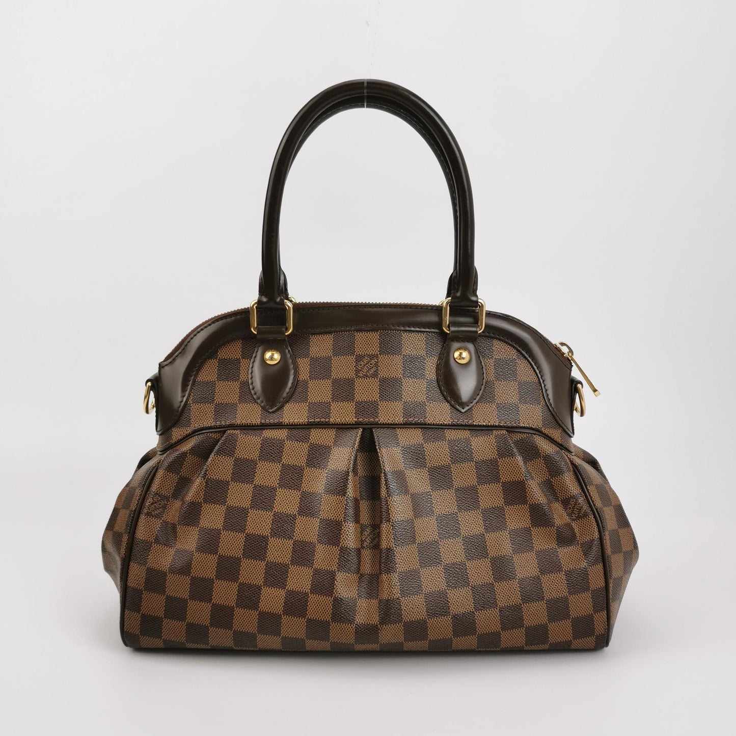 Preloved GLM-Trevi Leather Checkered Pleated Shoulder Bag 250425781165387
