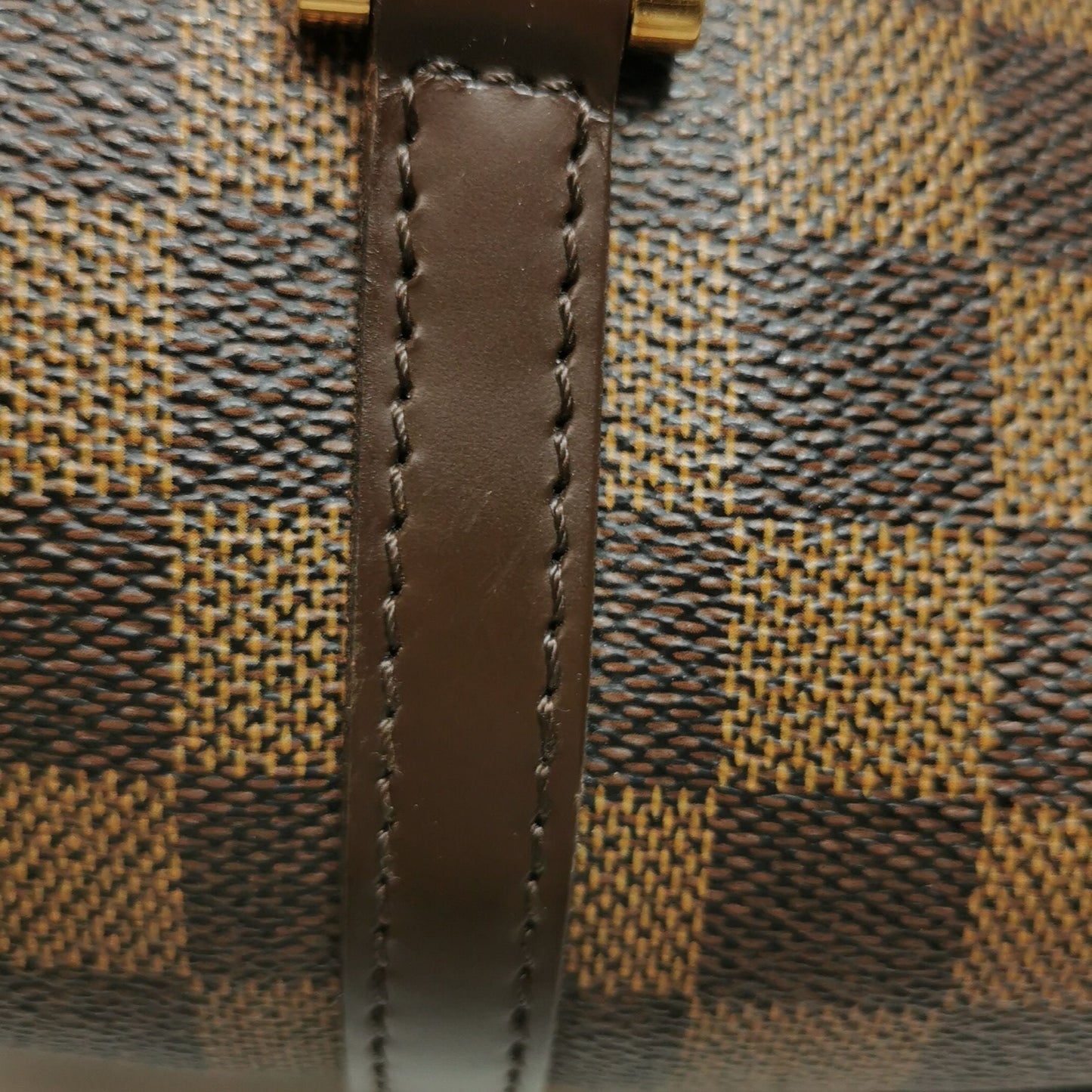 Preloved GLM-Papillon Medium Checkered Canvas Round Barrel Bag 250425781165294