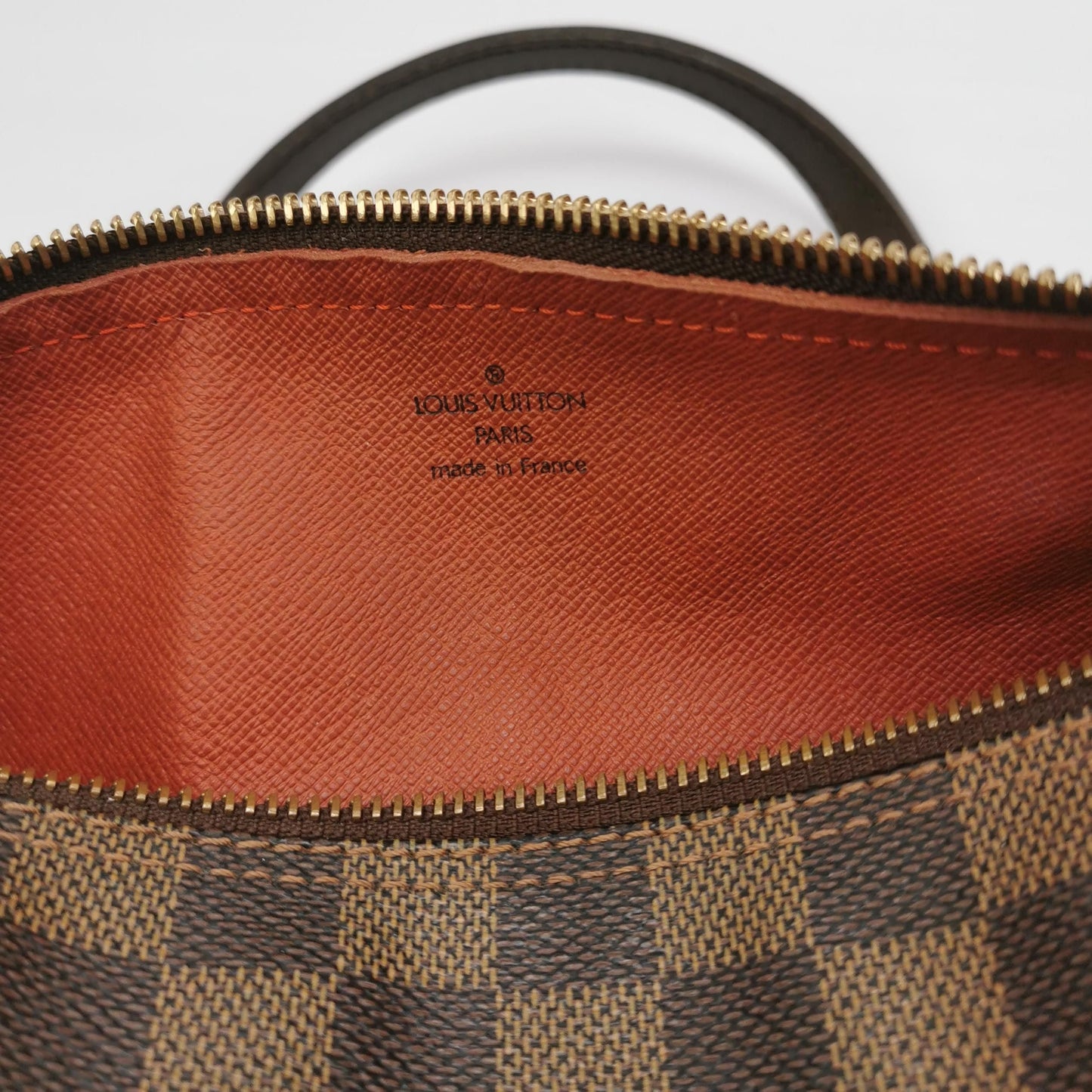 Preloved GLM-Papillon Medium Checkered Canvas Round Barrel Bag 250425781165294