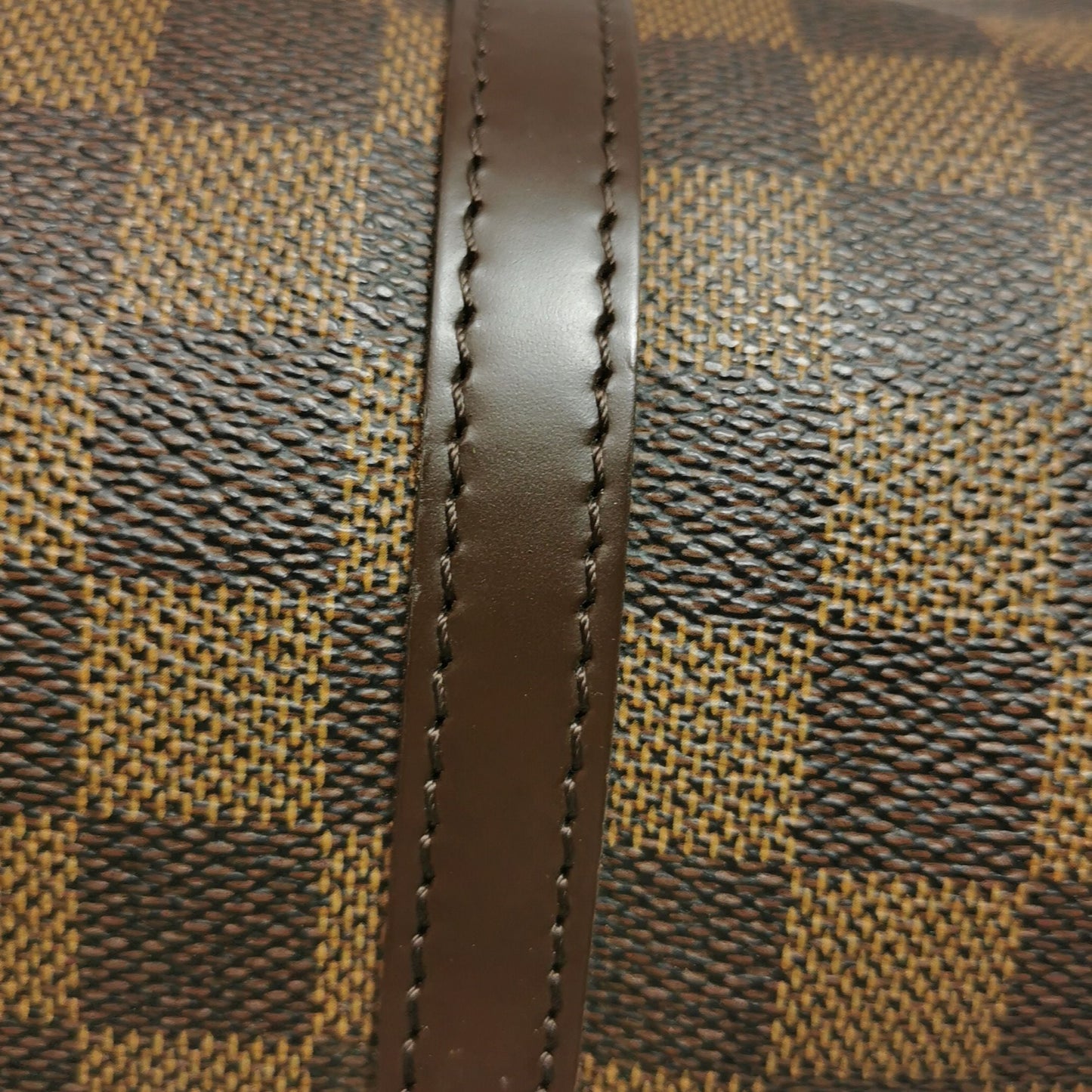 Preloved GLM-Papillon Medium Checkered Canvas Round Barrel Bag 250425781165294