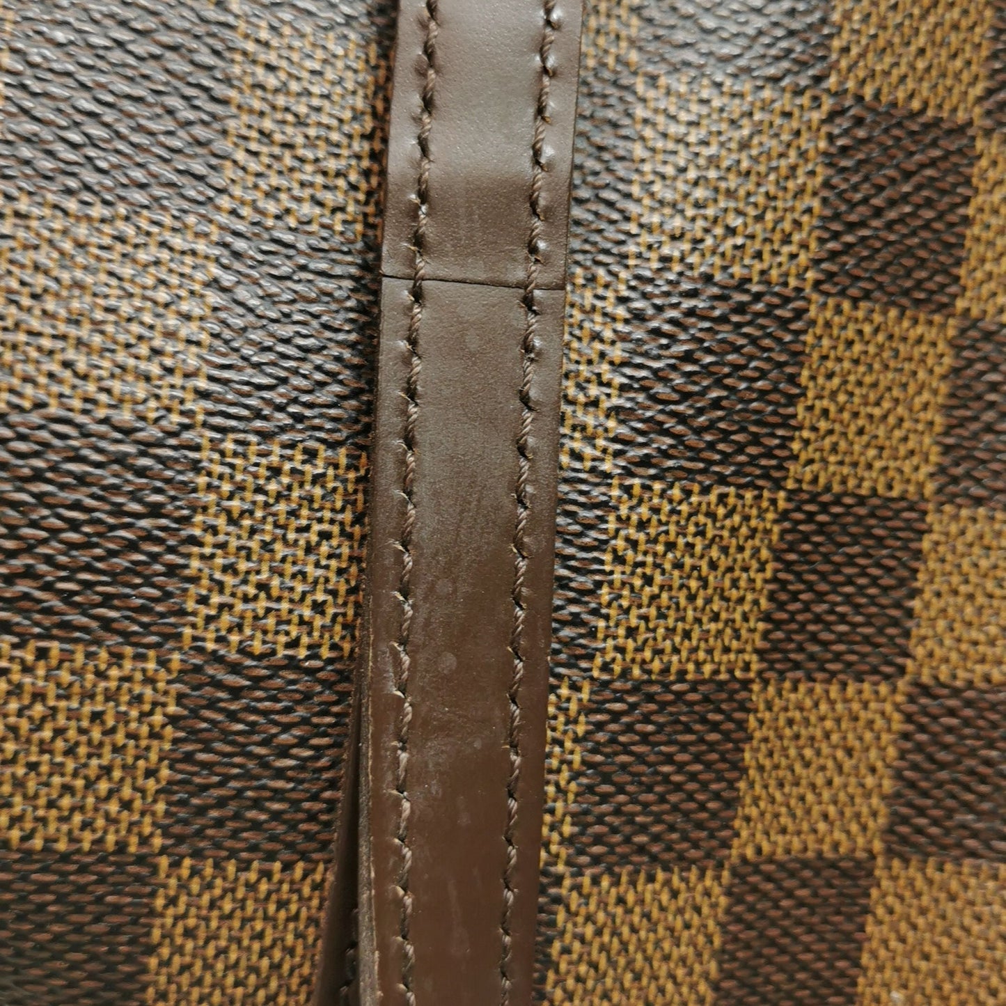 Preloved GLM-Papillon Medium Checkered Canvas Round Barrel Bag 250425781165294