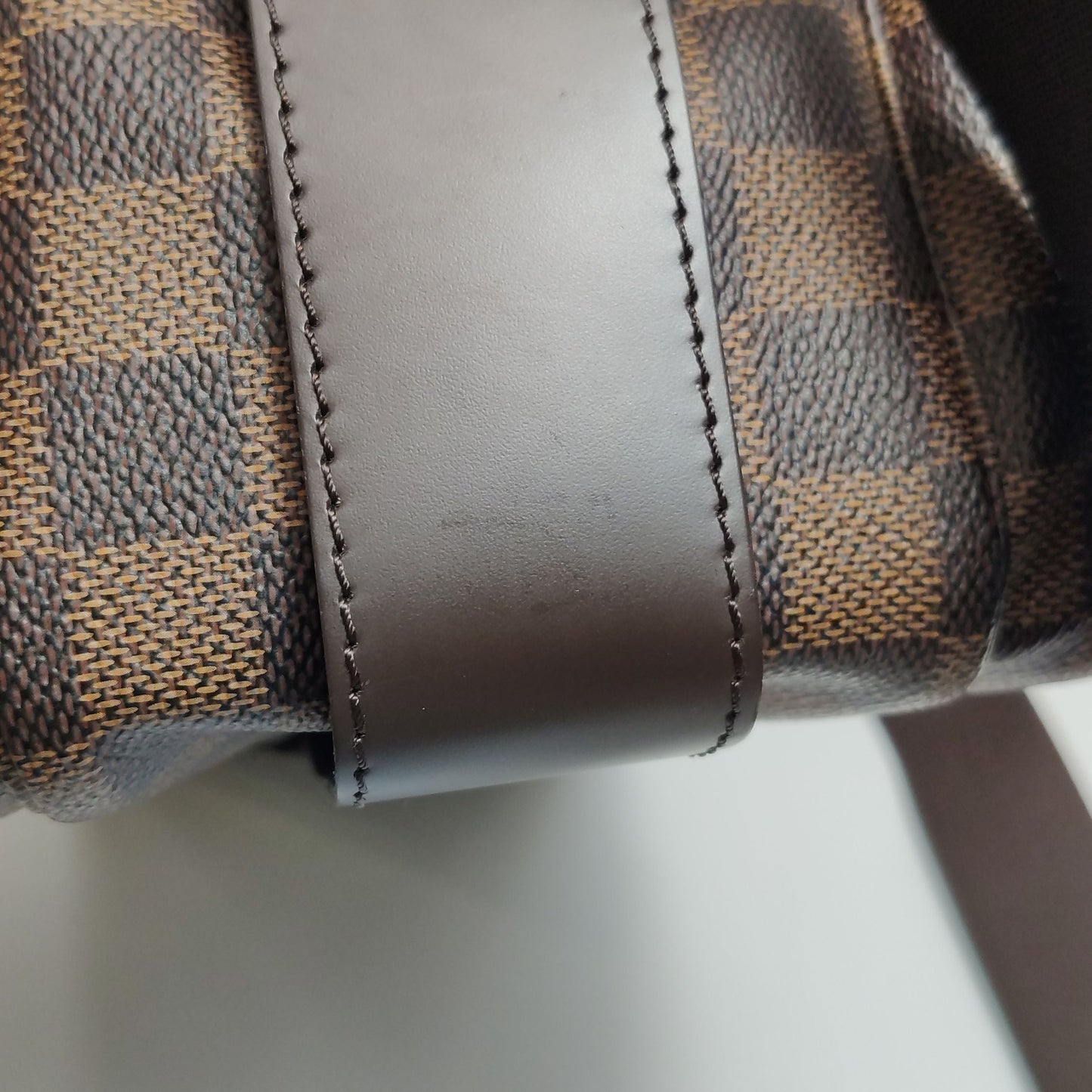 Preloved GLM-Naviglio Leather Check Pattern Flap Messenger Crossbody Bag 250426781166650