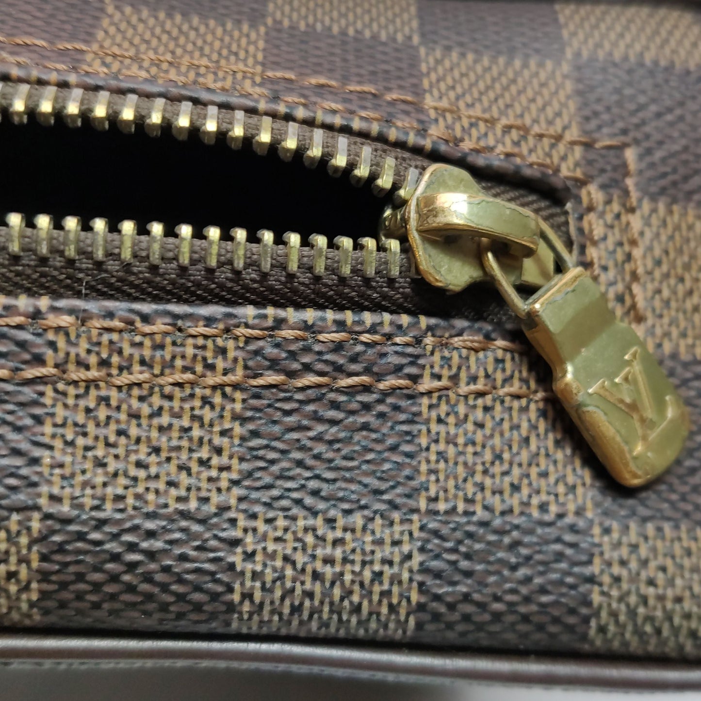 Preloved GLM-Olav Leather Checkerboard Messenger Bag 250425781164499