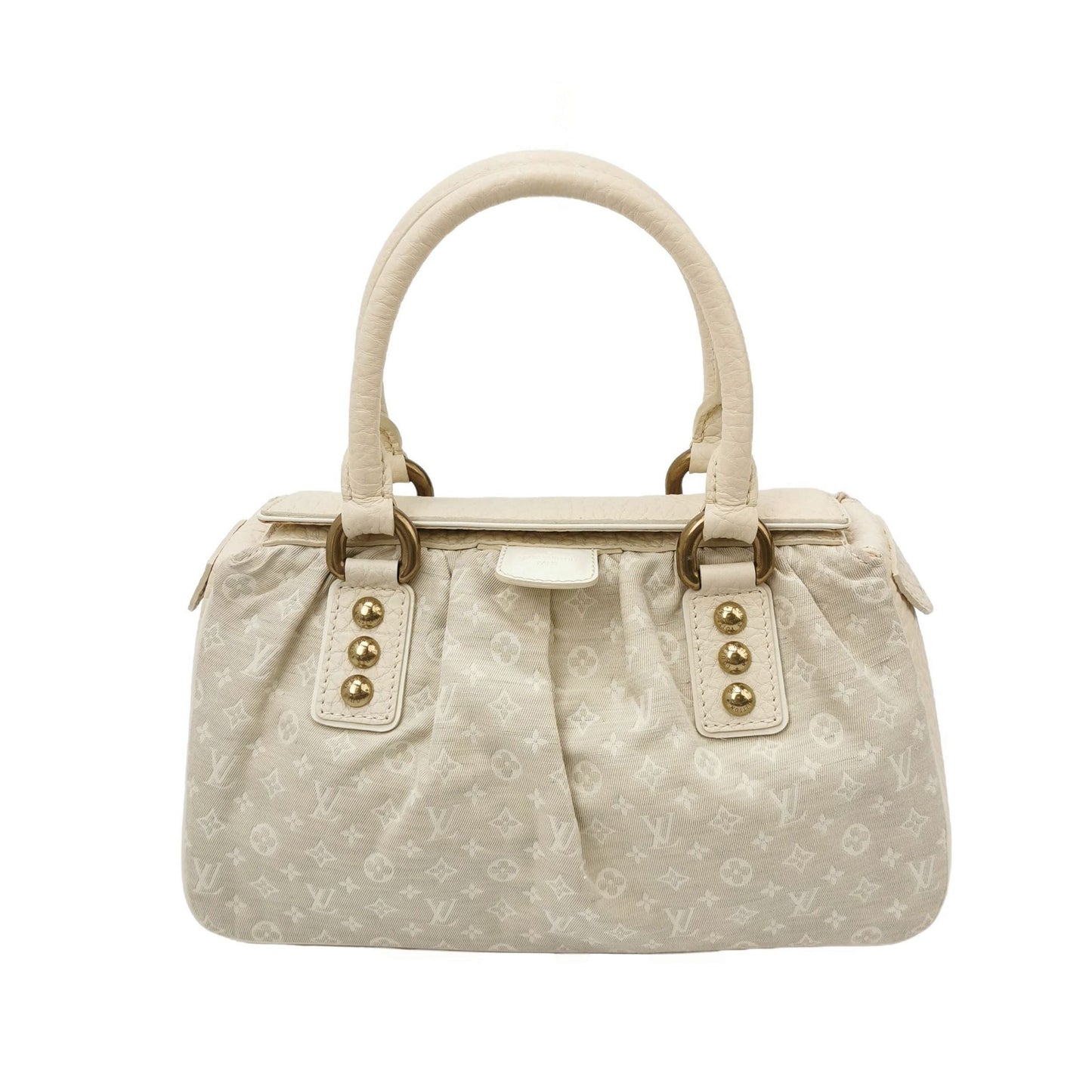 Preloved GLM-Trapeze Leather Canvas Monogram Studs Handbag 047852700166