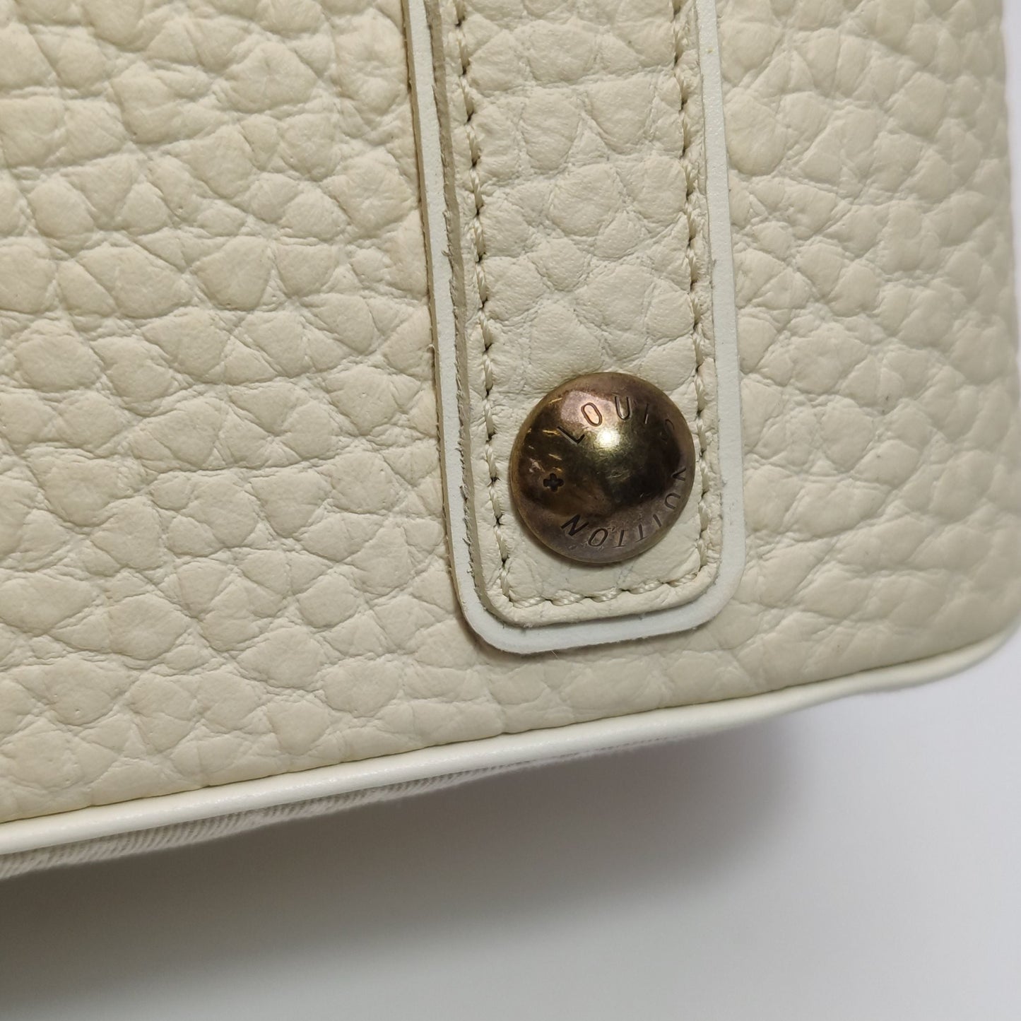 Preloved GLM-Trapeze Leather Canvas Monogram Studs Handbag 047852700166