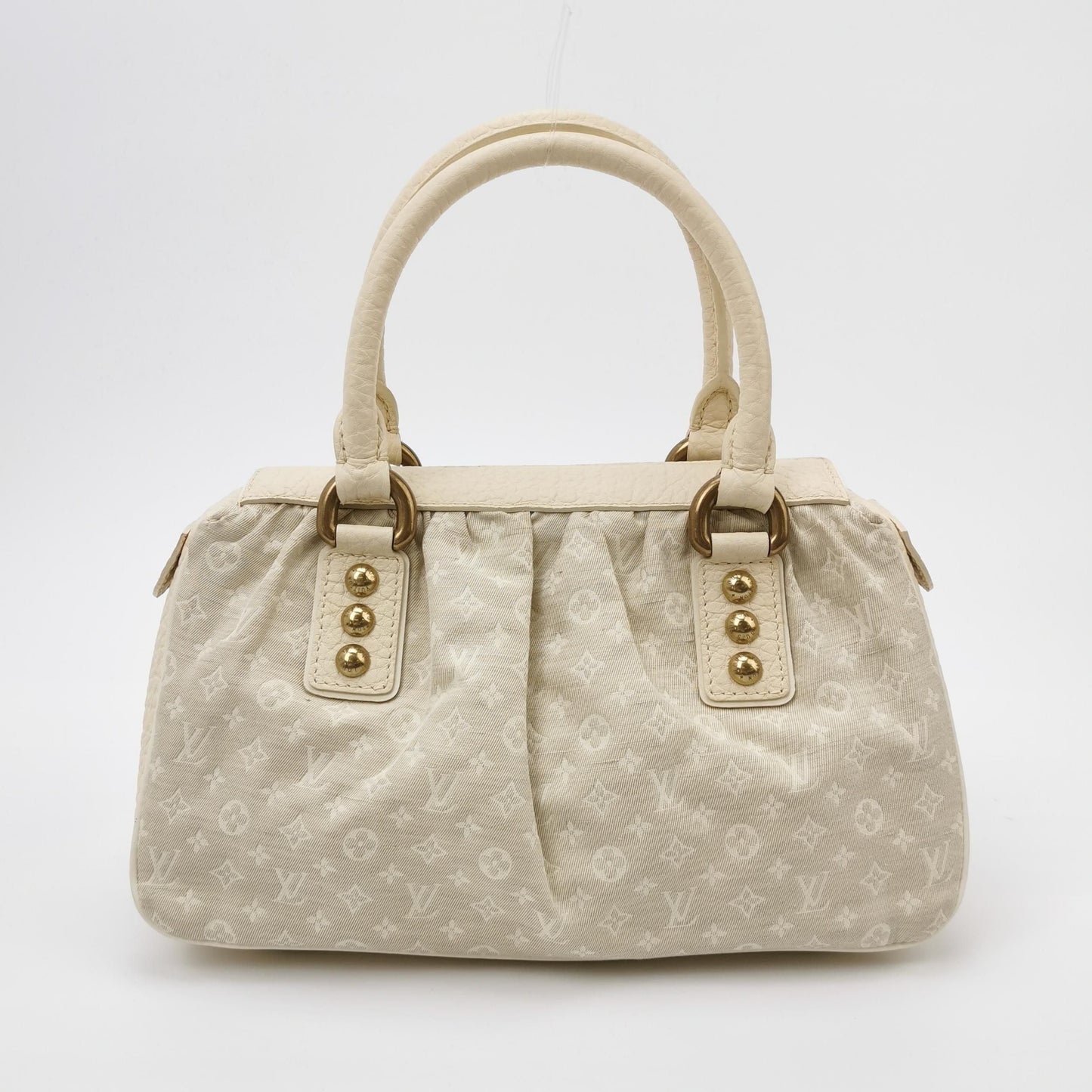 Preloved GLM-Trapeze Leather Canvas Monogram Studs Handbag 047852700166