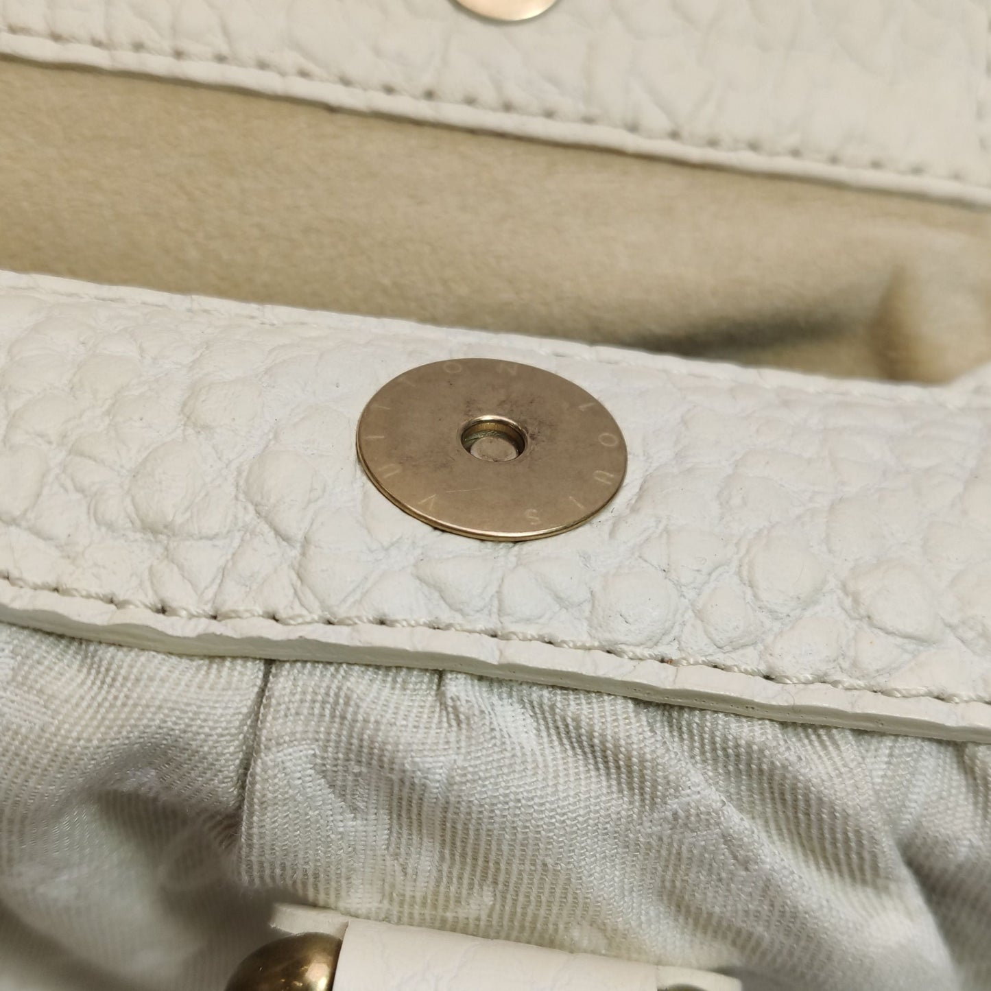 Preloved GLM-Trapeze Leather Canvas Monogram Studs Handbag 047852700166