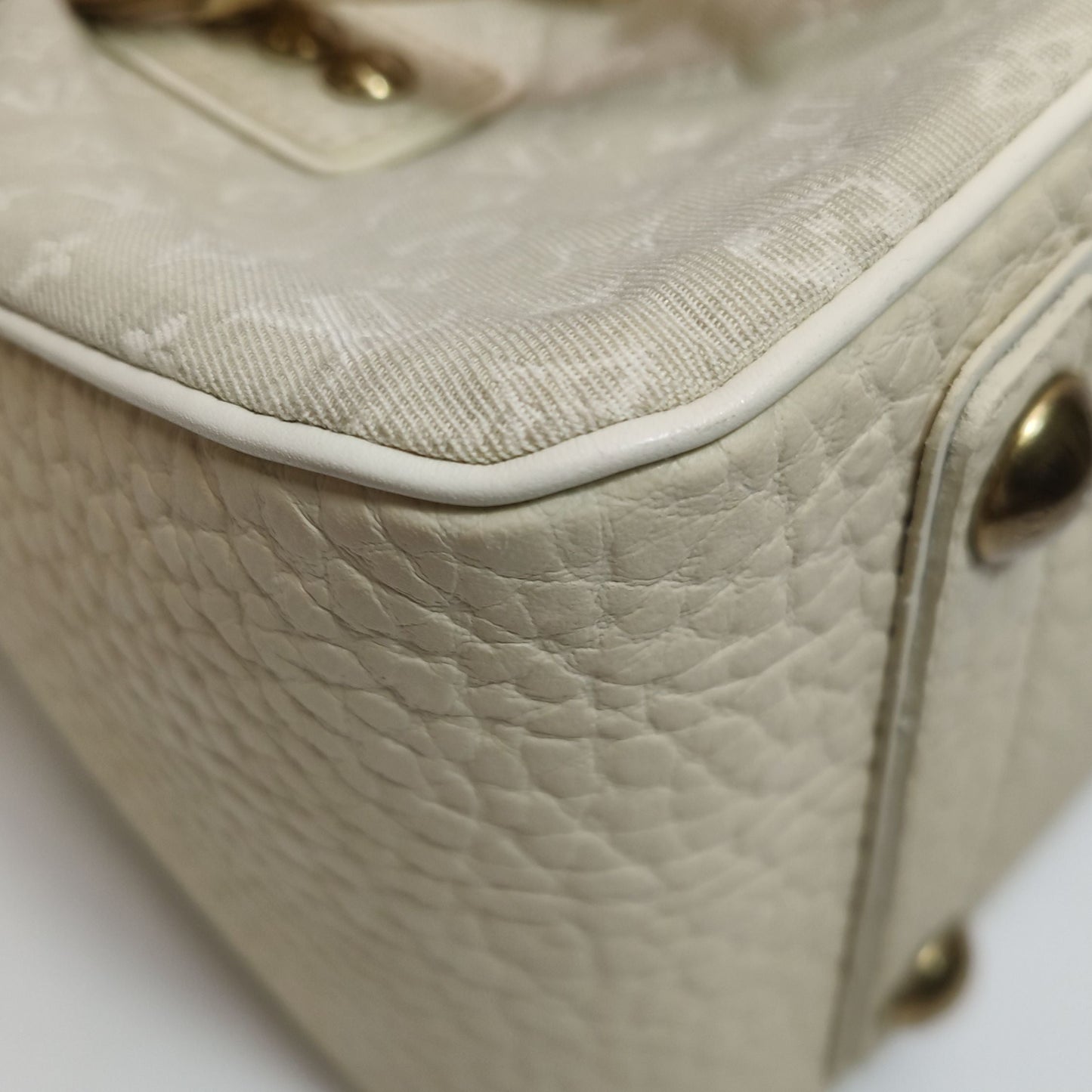 Preloved GLM-Trapeze Leather Canvas Monogram Studs Handbag 047852700166