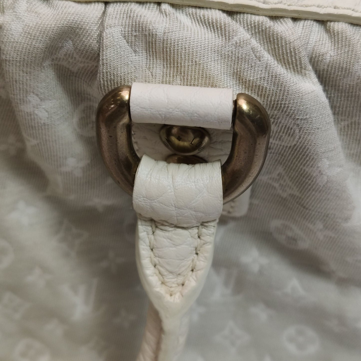 Preloved GLM-Trapeze Leather Canvas Monogram Studs Handbag 047852700166