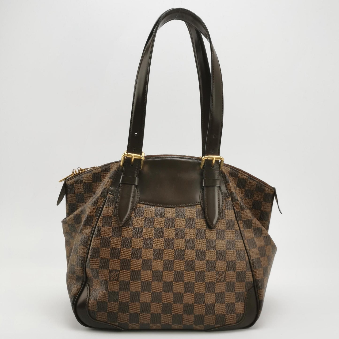 Preloved GLM-Verona Checkerboard Logo Embellished Tote Shoulder Bag 250425781165427