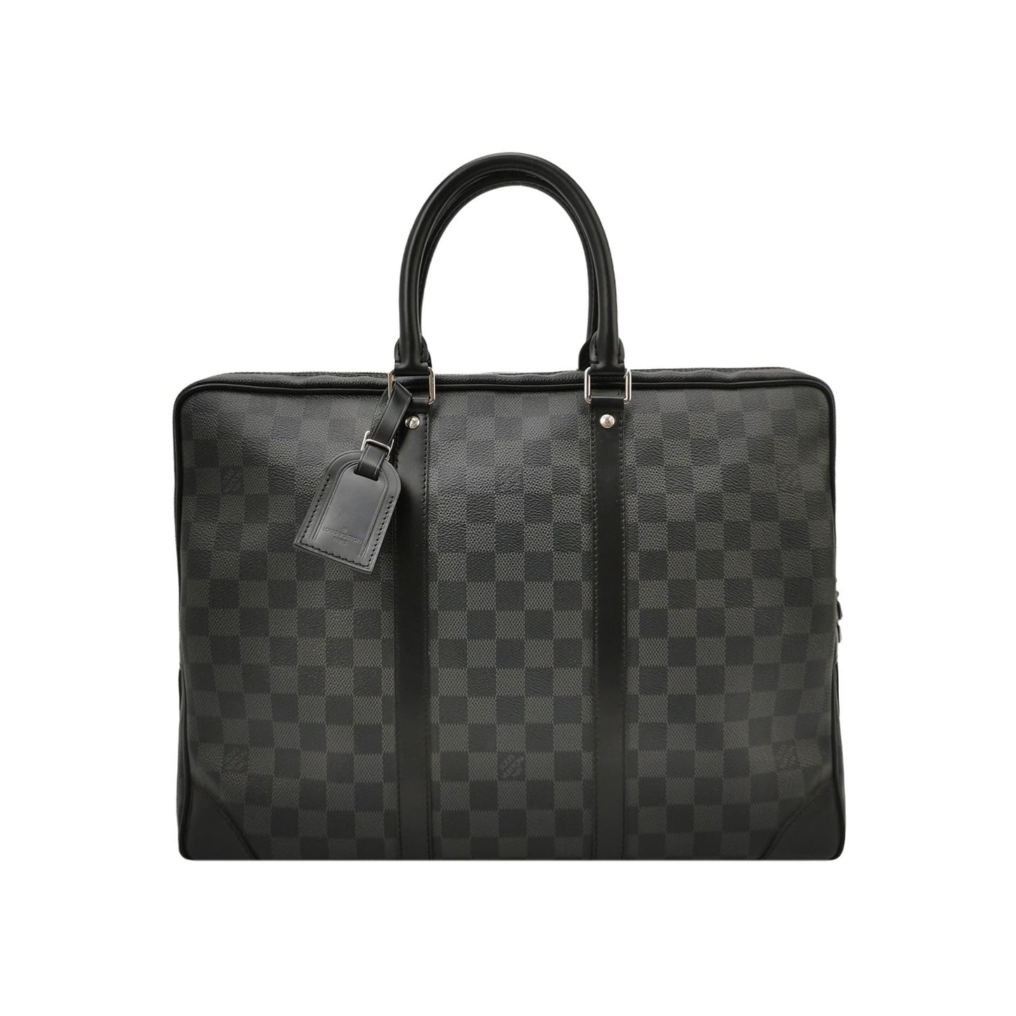 Preloved GLM-Porte-Documents Voyage Checkered Leather Handbag 250423781162346