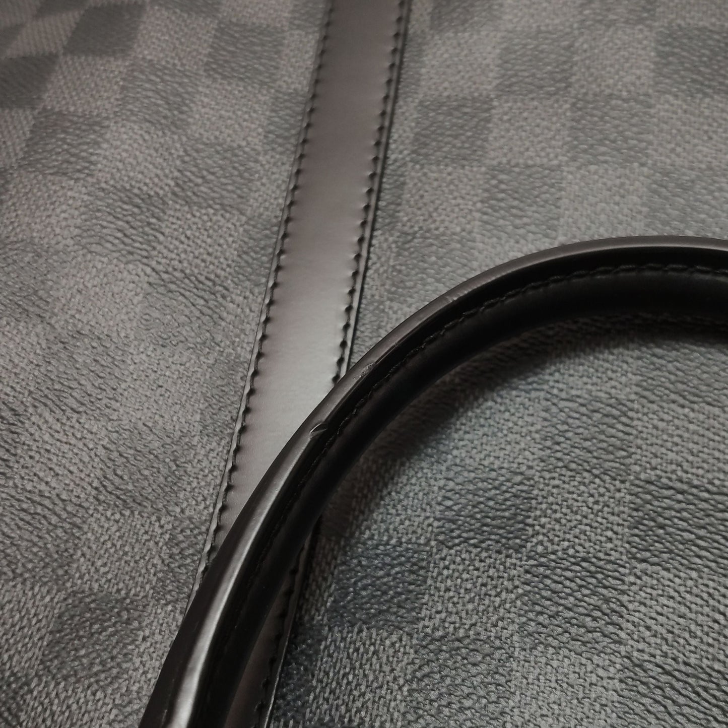 Preloved GLM-Porte-Documents Voyage Checkered Leather Handbag 250423781162346
